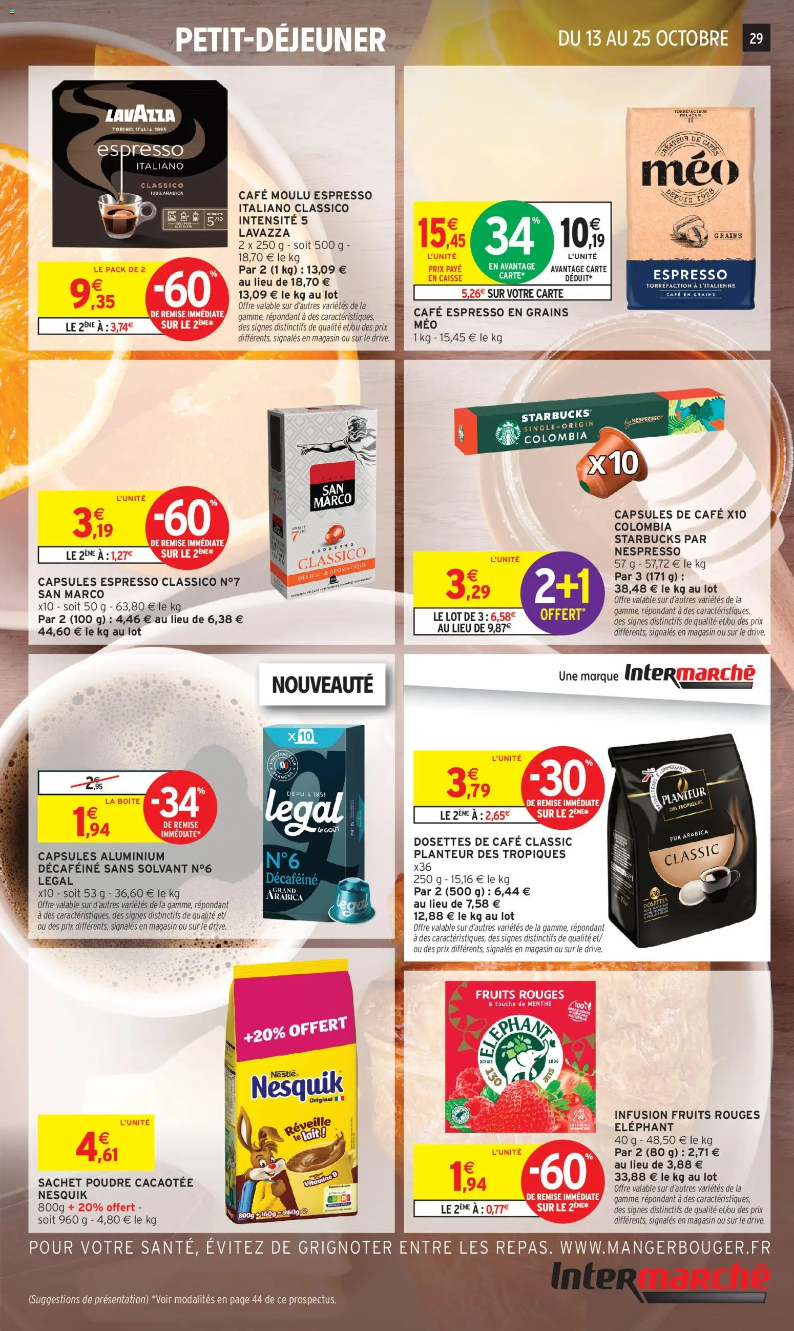 {H1} | Page: 21 | Produits: Capsules, Café en grains, Solvant, Lait