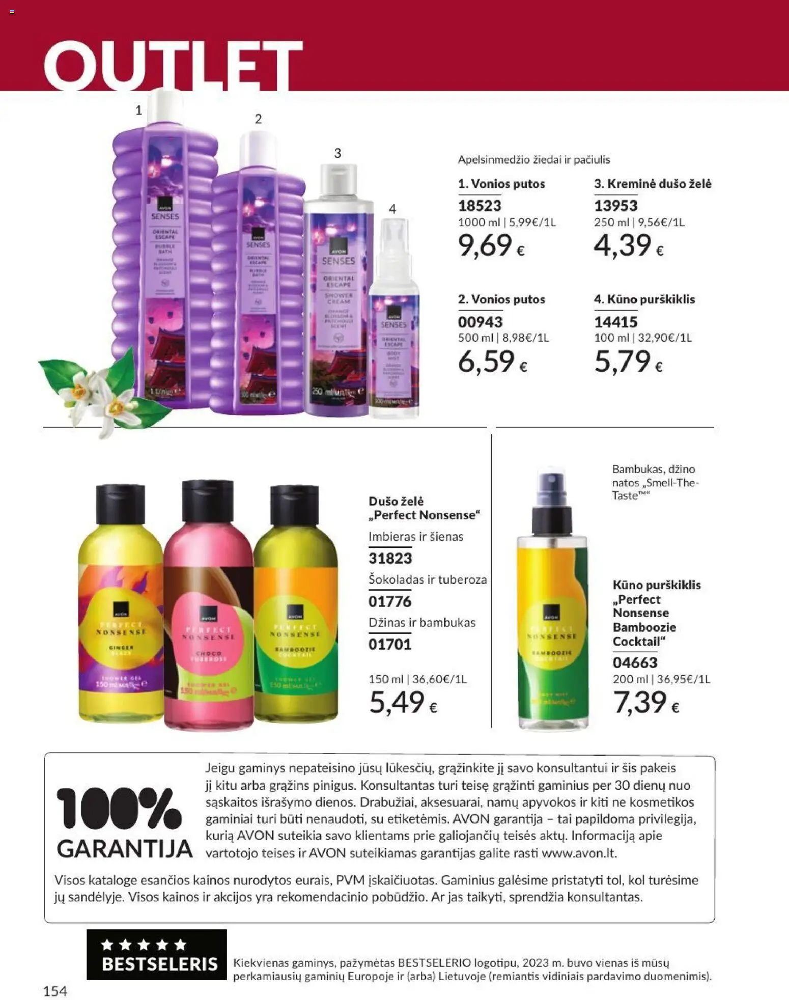 AVON akcijos nuo 2026.09.01 | Puslapis: 154 | Prekių: Putos, Šokoladas, Vonios putos, Džinas