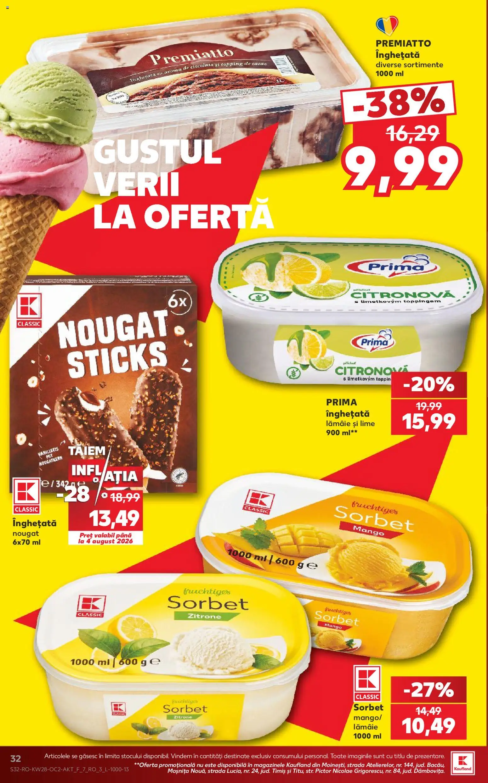 Kaufland RO akciós ujság - amely érvényes a következő dátumtól: 2026.07.08. | Oldal: 32 | Termékek: Lime, Mangó