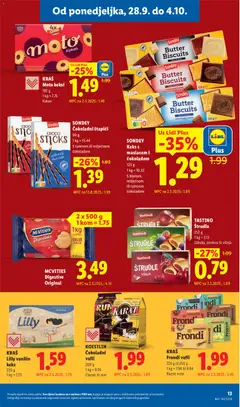 KRAŠ, Lilly vanilin, keks, 220 g, 1 kg = 7.23 - Pregled kataloga iz trgovine Lidl, vrijedi od 28.09.2026 | Stranica: 13