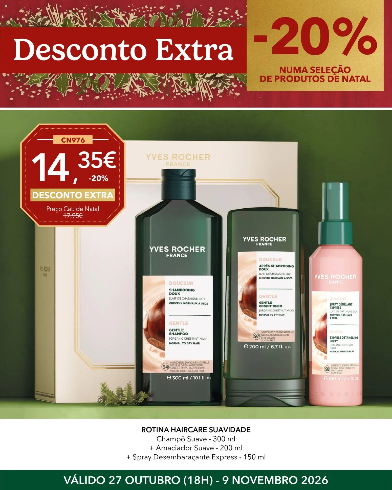 Yves Rocher Natal desconto extra │ válido de 27/10/2026 | Página: 10 | Produtos: Champô, Shampoo