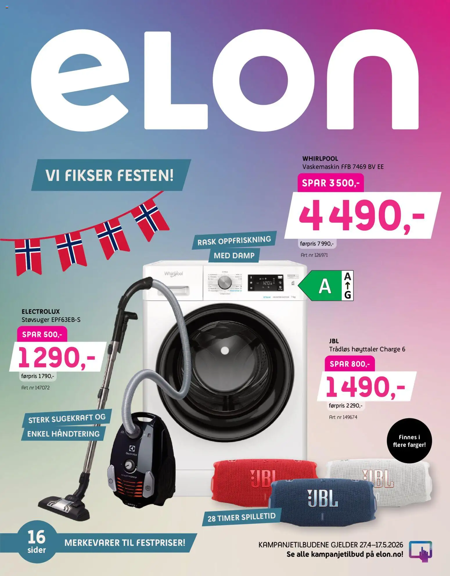 {H1} | Side: 1 | Produkter: Høyttaler, Vaskemaskin, Støvsuger