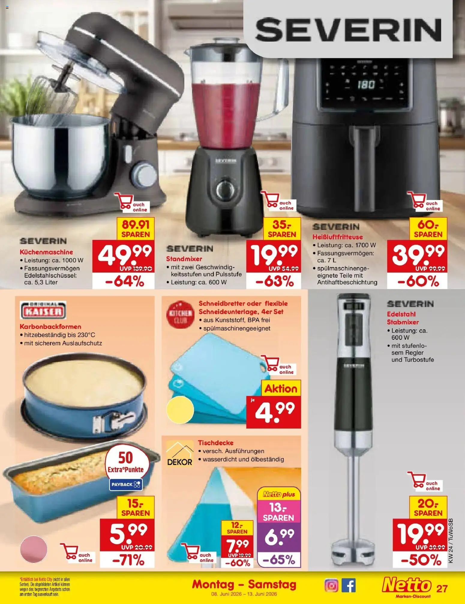 Netto Marken-Discount Prospekt Mannheim – gültig ab 08.06.2026 | Seite: 45 | Produkte: Stabmixer, Heißluftfritteuse