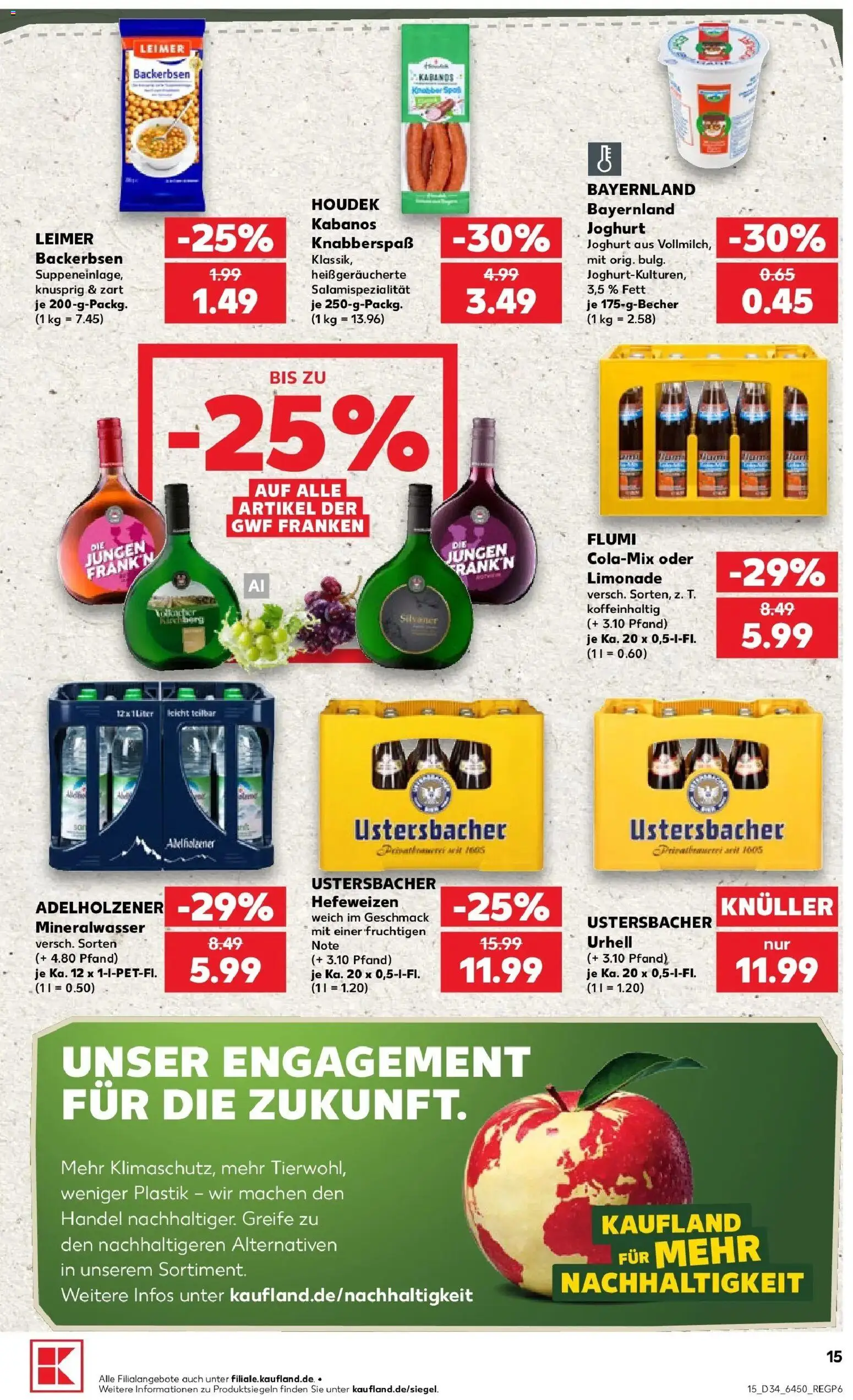 Prospekt Kaufland ab 20.08.2026 » Angebote Online zum Blättern | Seite: 15 | Produkte: Joghurt, Adelholzener, Limonade, Mineralwasser