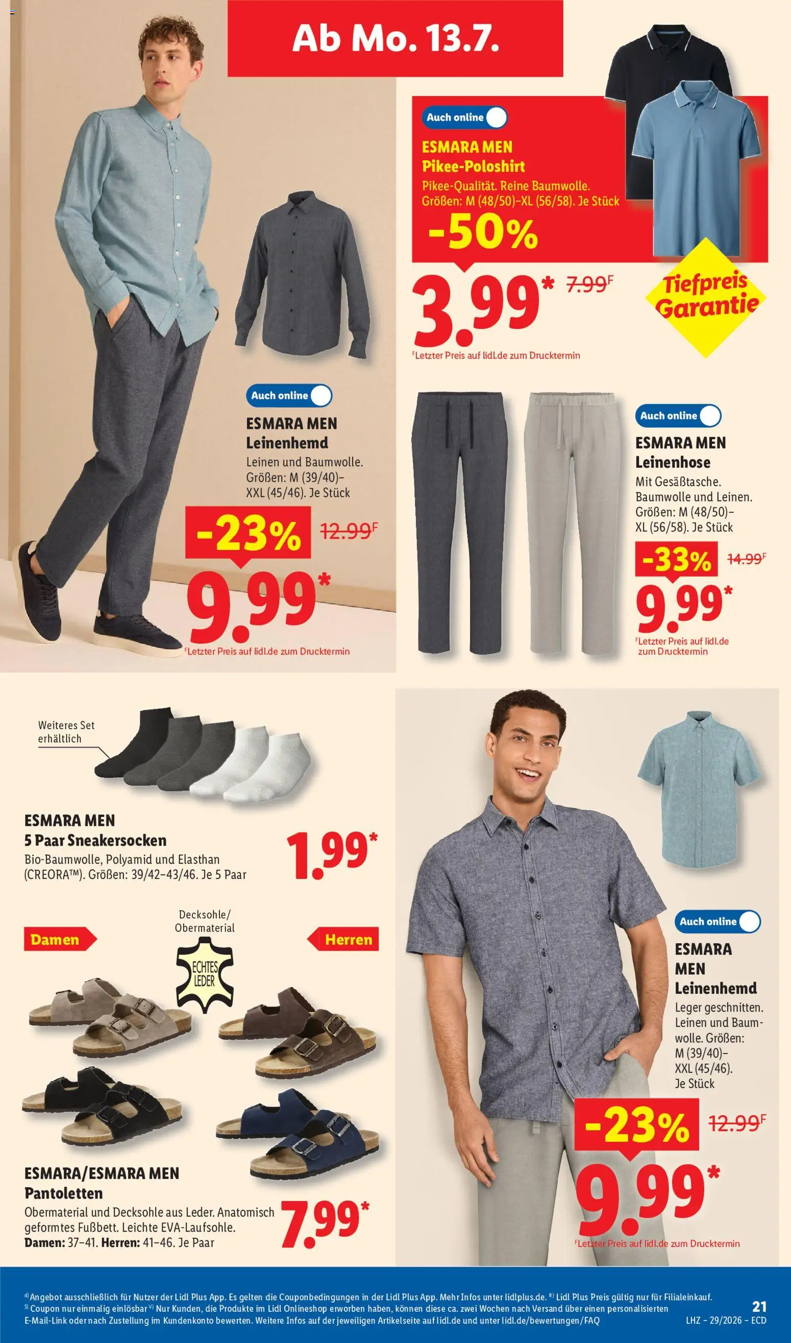 Lidl Prospekt – gültig ab 13.07.2026 | Seite: 19 | Produkte: Shirt, Leinenhose