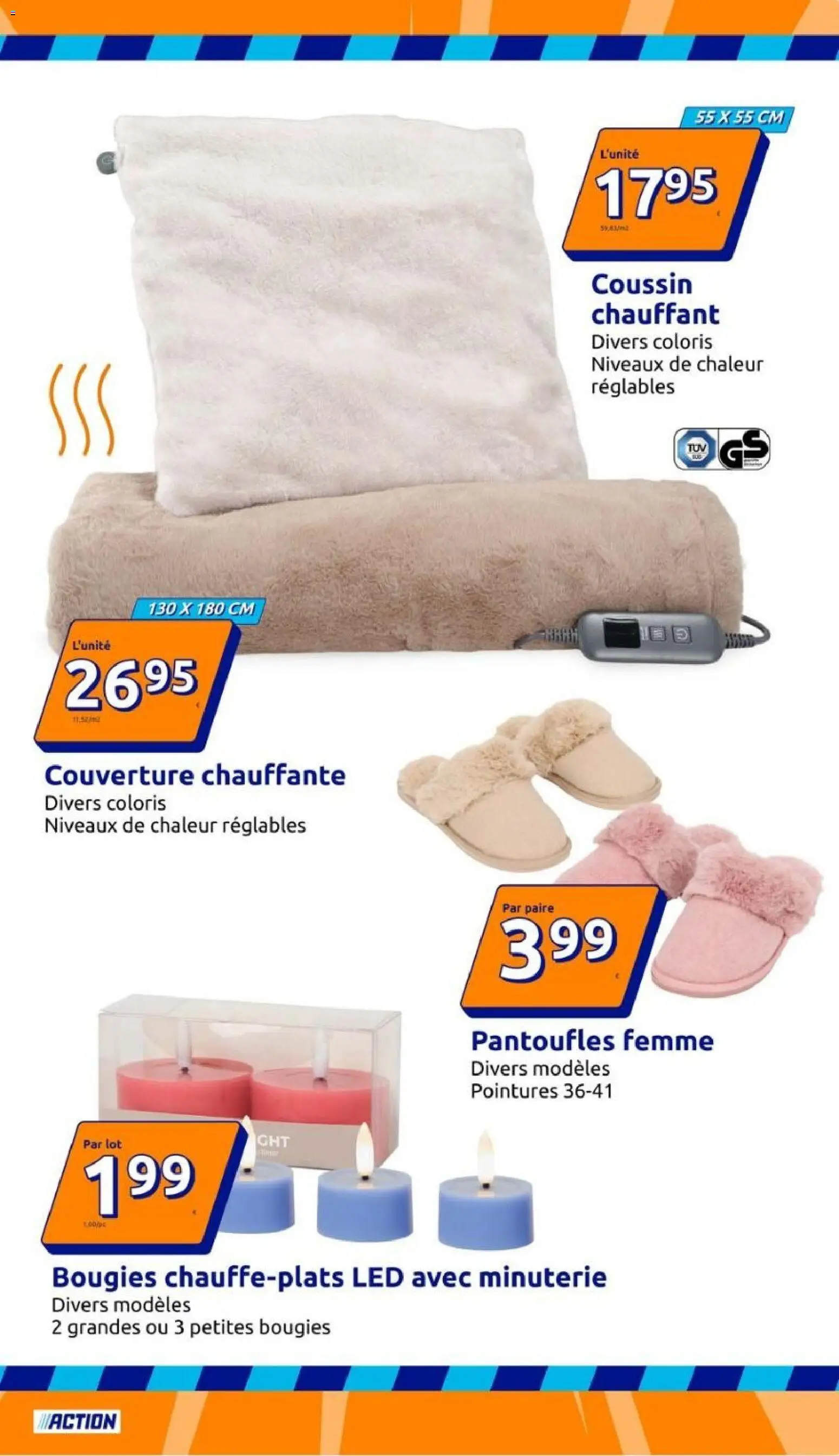 {H1} | Page: 11 | Produits: Pantoufles femme, Couverture chauffante, Coussin chauffant, Bougies