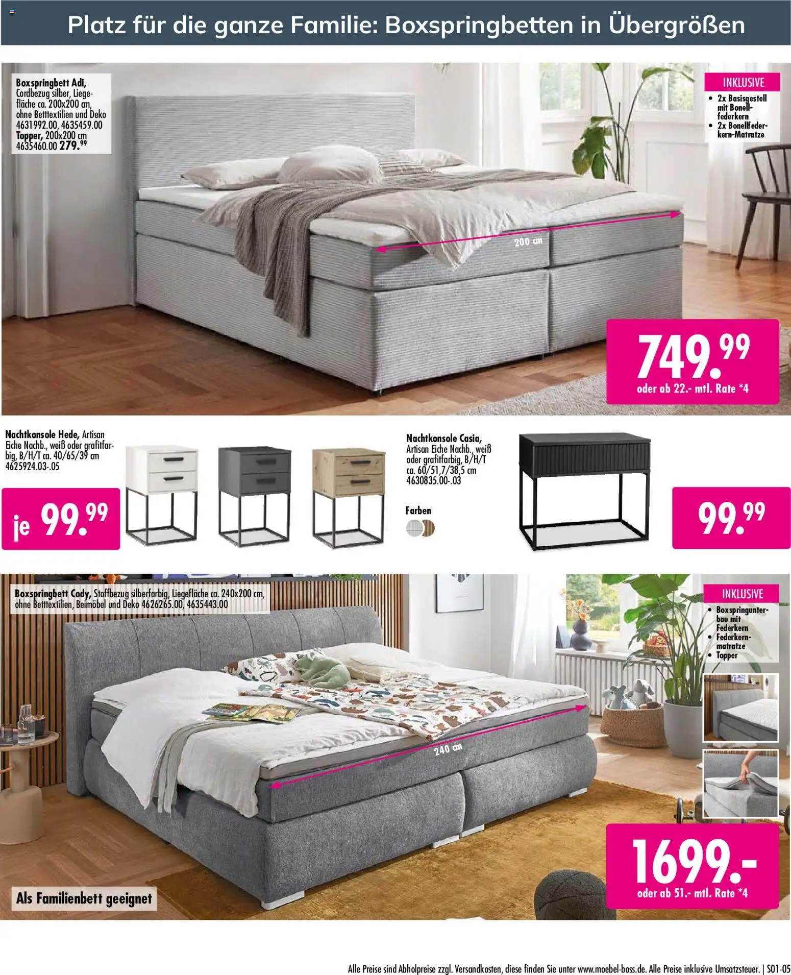 SB Möbel Boss Mach Dein Schlafzimmer zur Wohlfühlzone – gültig ab 02.10.2026 | Seite: 5 | Produkte: Matratze, Boxspringbett, Federkern Matratze, Topper