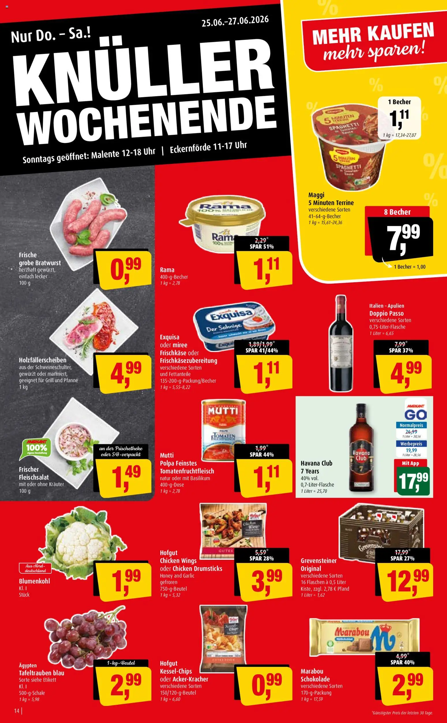 Markant Prospekt – gültig ab 22.06.2026 | Seite: 14 | Produkte: Exquisa, Doppio Passo, Uhr, Frischkase