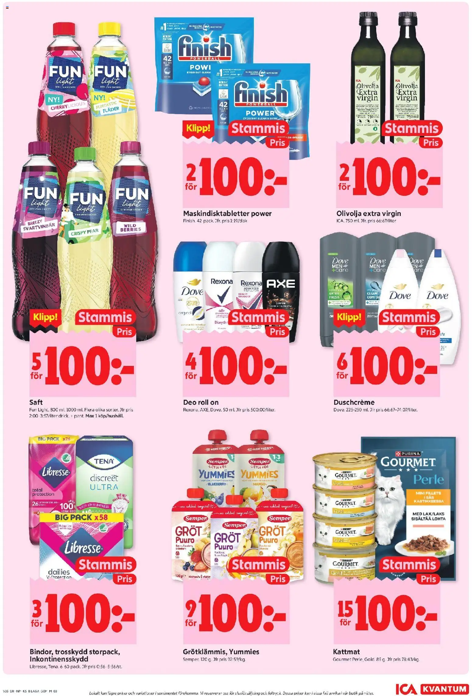 ICA Kvantum reklamblad aktuell från 24/08/2026 | Sida: 11 | Produkter: Gröt, Trosskydd, Inkontinensskydd, Kattmat