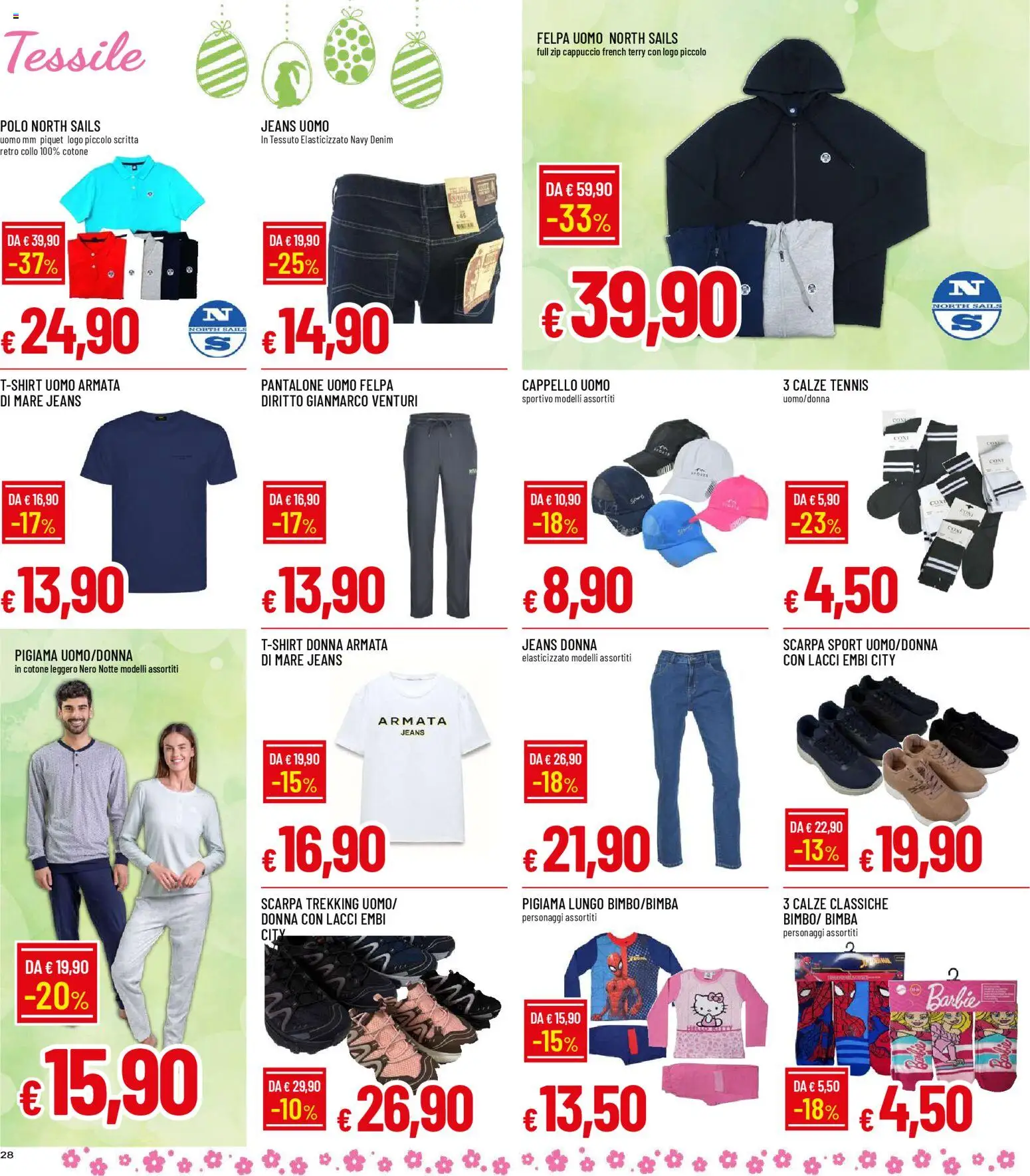 Volantino Galassia del 26.03.2026 | Pagina: 28 | Prodotti: Pigiama, Cappello, Polo, Cappuccio
