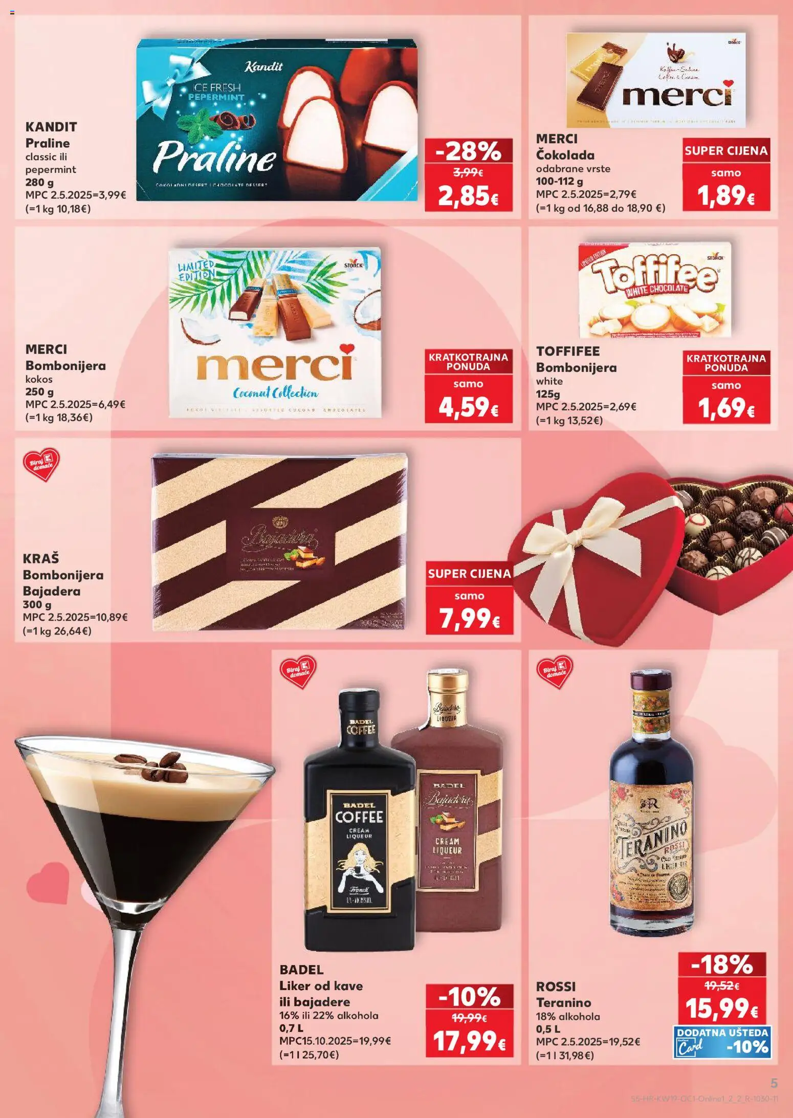 Kaufland katalog | vrijedi od 06.05.2026 | Stranica: 5 | Proizvodi: Praline, Merci, Liker, Teranino