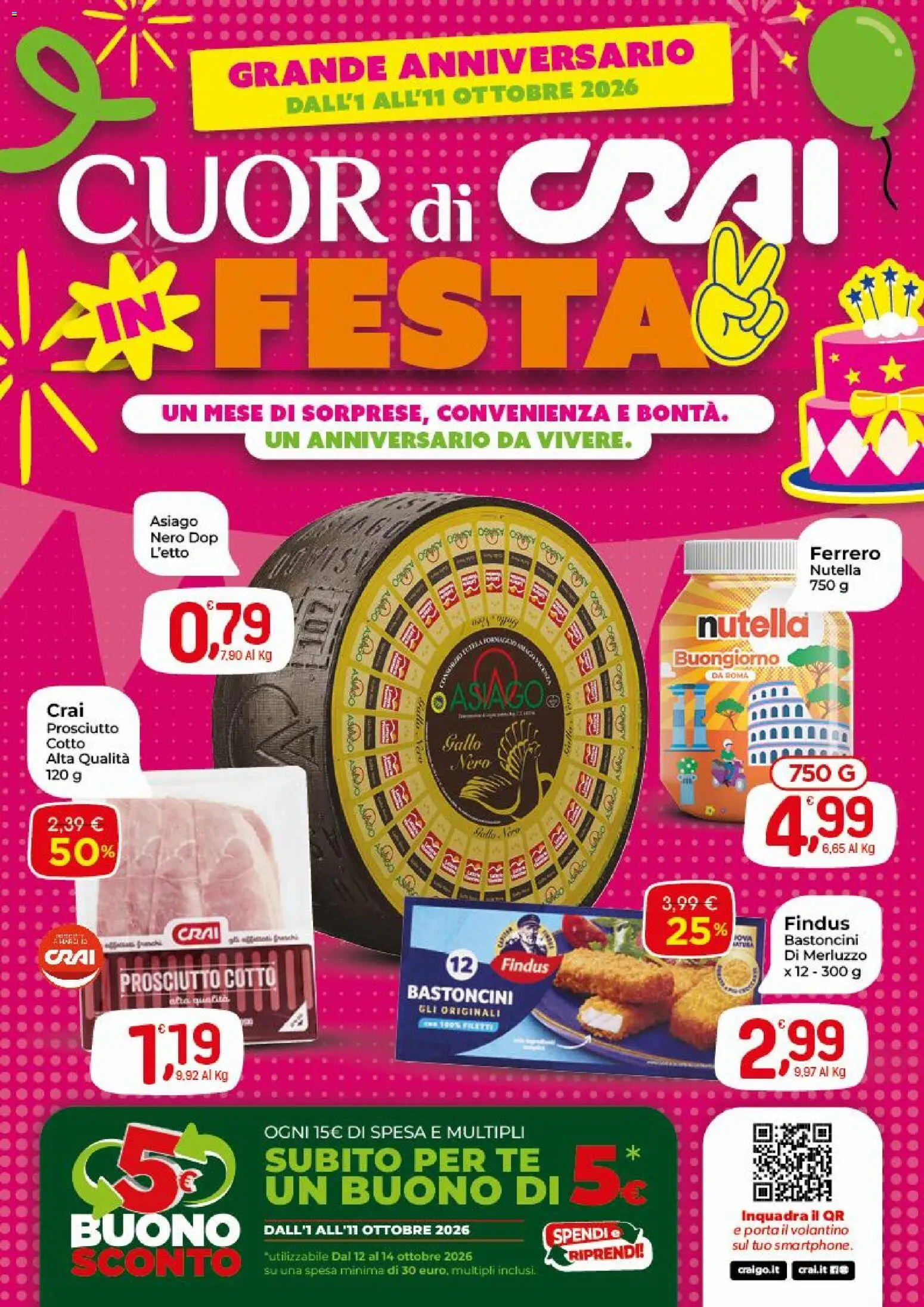Volantino CRAI del 01/10/2026 | Pagina: 1 | Prodotti: Tè, Merluzzo, Prosciutto, Nutella