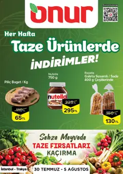 30 Temmuz 2026 tarihinden itibaren geçerli olan Onur Market kataloğu önizlemesi