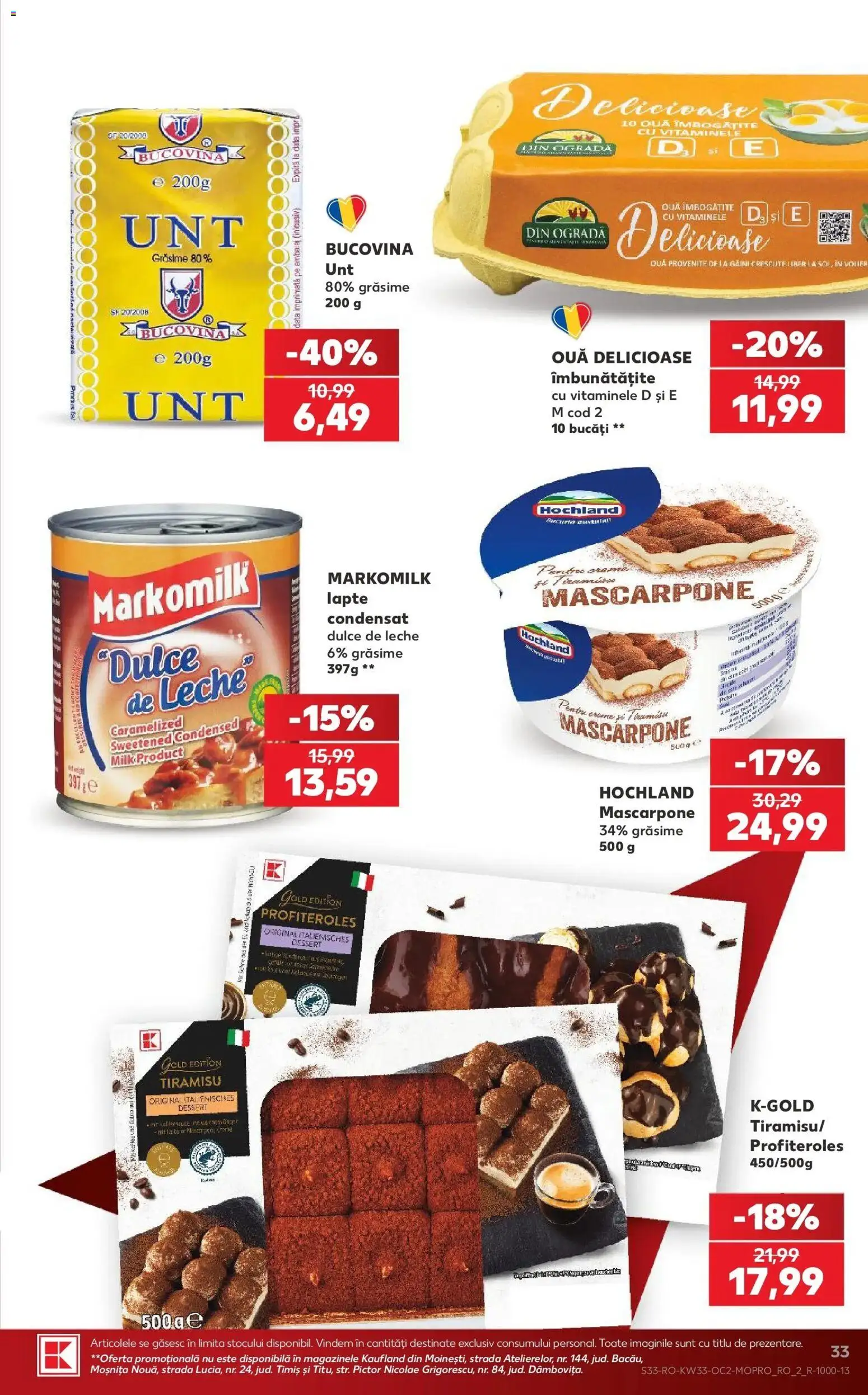 Noul catalog Kaufland – valabil de la 12.08.2026 | Pagină: 33 | Produse: Lapte, Hochland, Tiramisu, Mascarpone