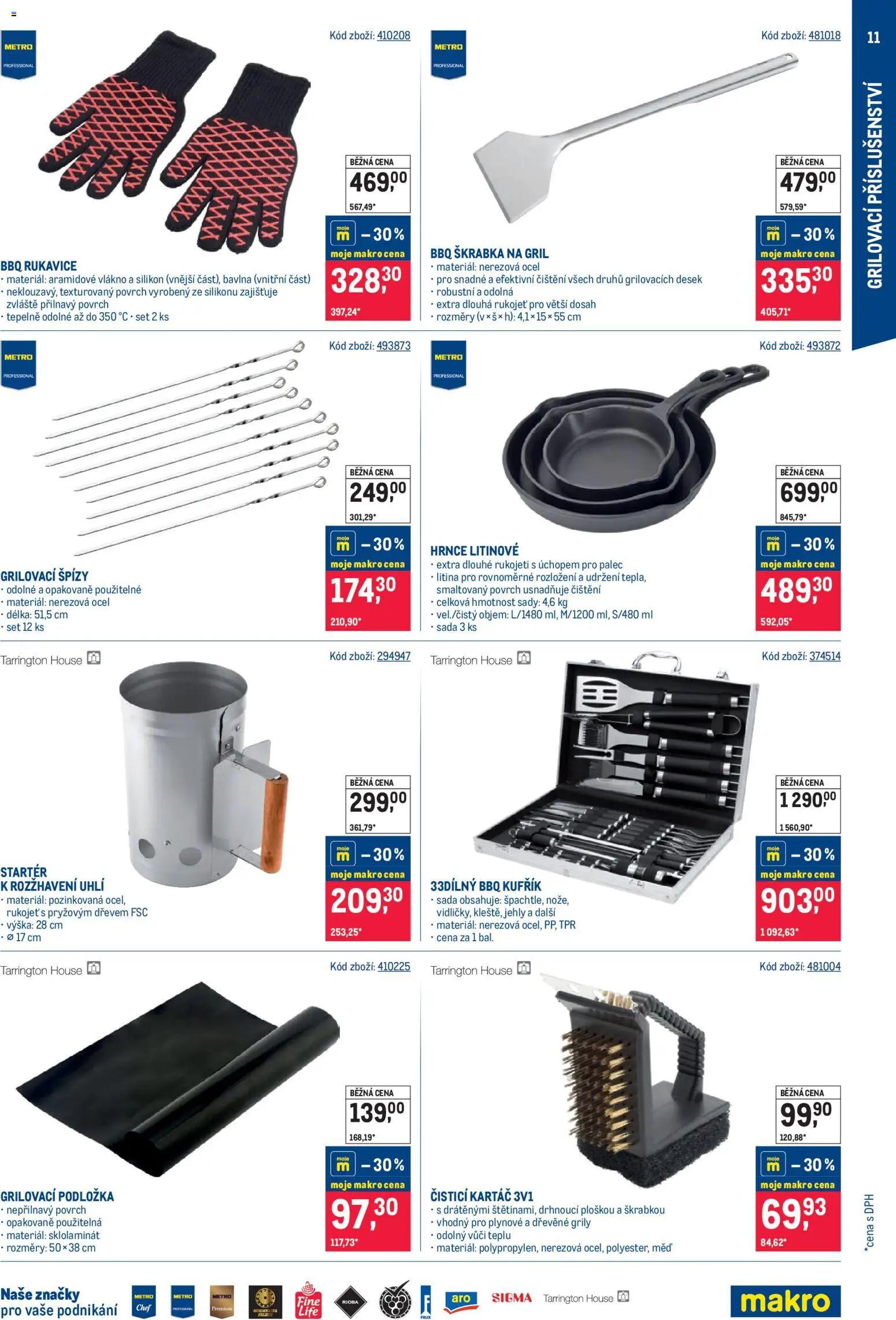 Makro leták - Letní sezona od 20.05.2026 | Strana: 11 | Produkty: Hrnce, Silikon, Grilovací podložka, Kartáč