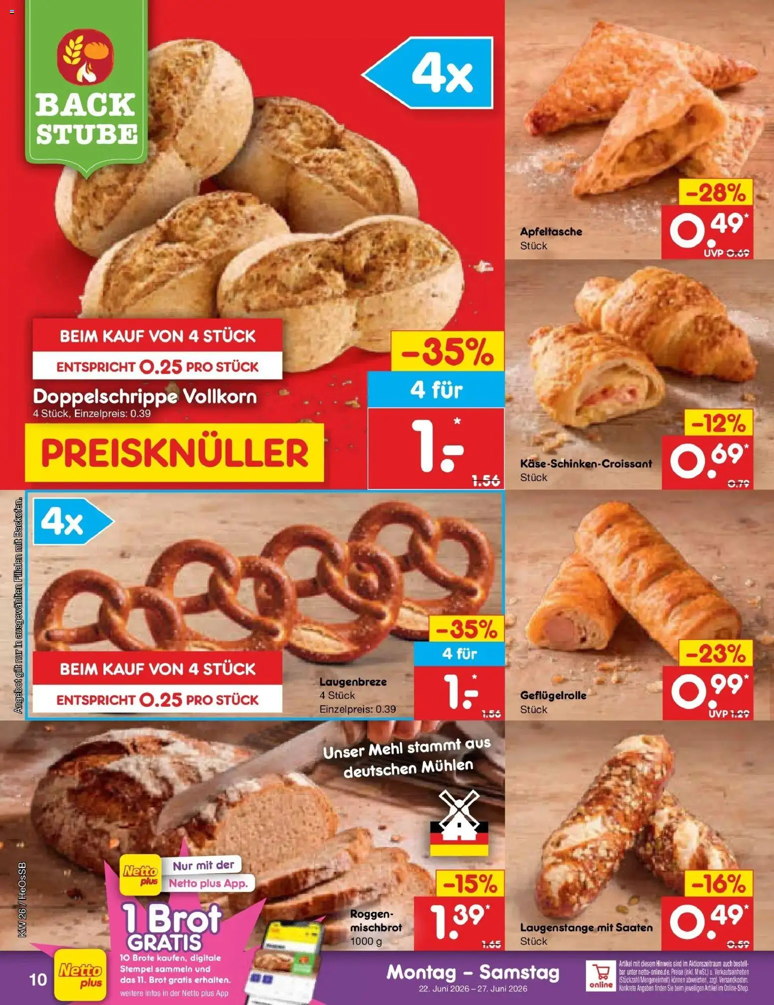 Netto Marken-Discount Prospekt Kröpelin – gültig ab 21.06.2026 | Seite: 12 | Produkte: Mehl, Brot