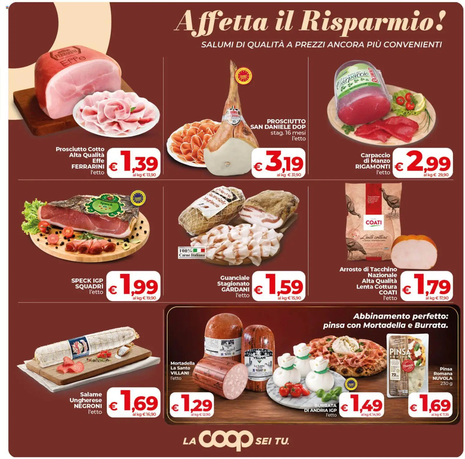 Volantino COOP del 29.05.2026 | Pagina: 9 | Prodotti: Speck, Arrosto, Salame, Prosciutto