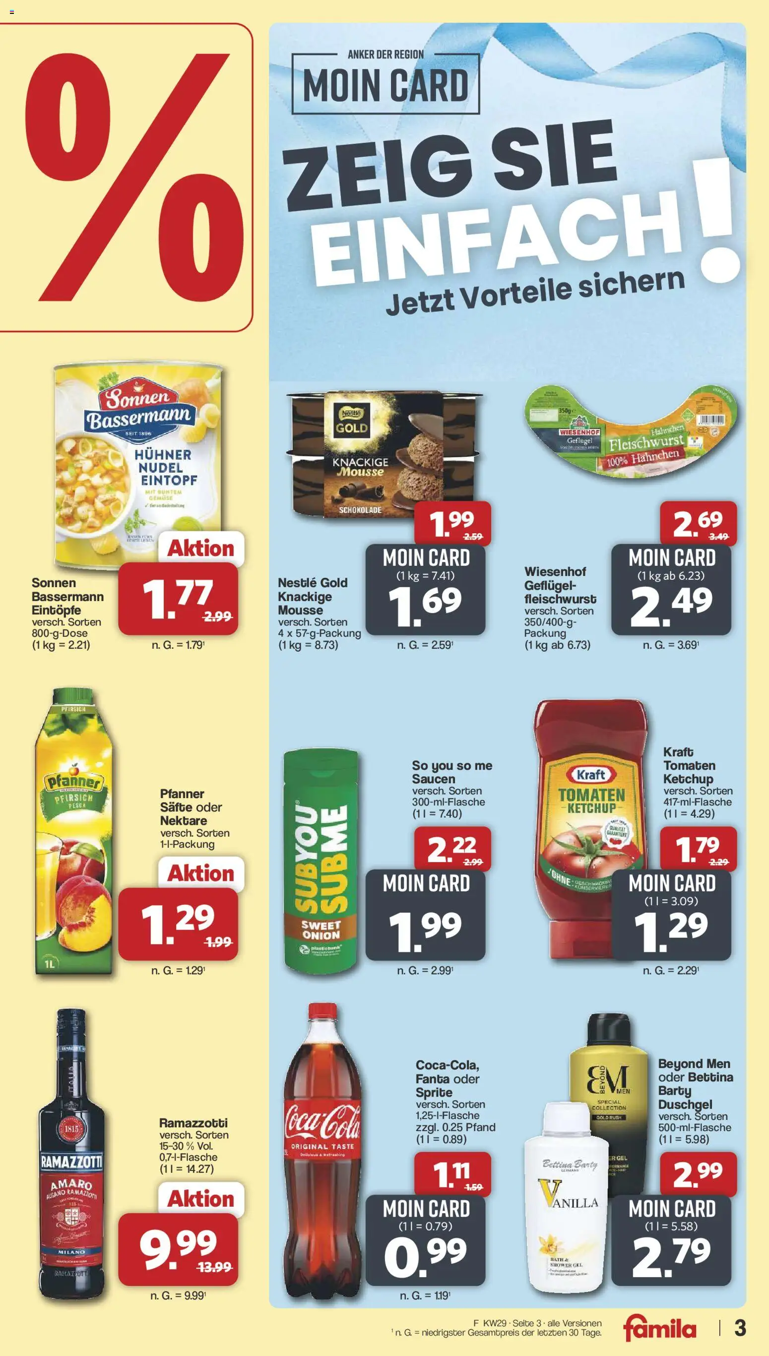 Famila Nordwest Prospekt – gültig ab 13.07.2026 | Seite: 3 | Produkte: Hahnchen, Sprite, Tomaten, Ketchup
