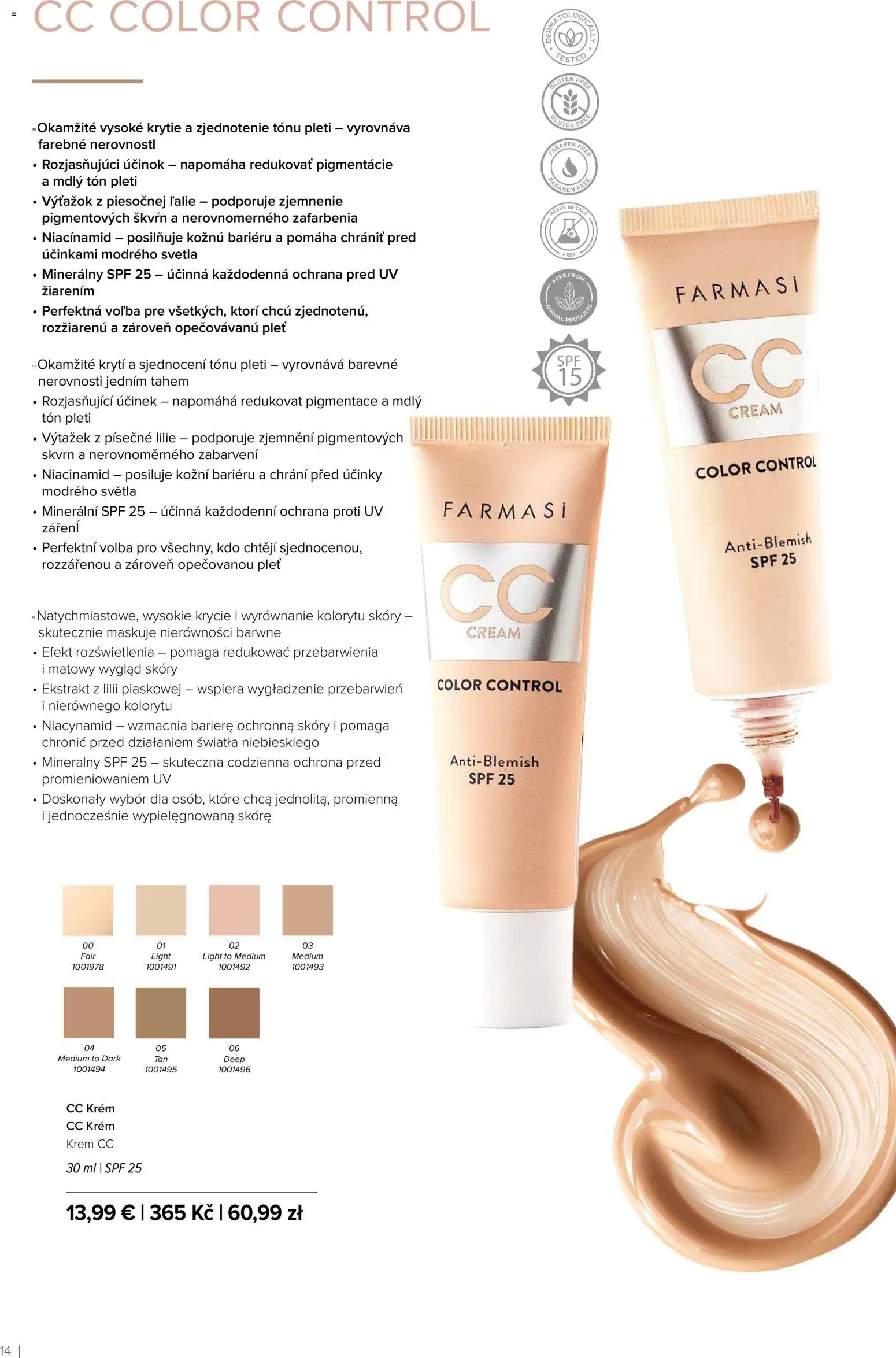 Nové Farmasi akcie – leták je platný od 01.07.2026 | Strana: 13 | Produkty: CC krém, Krém, Svetlá