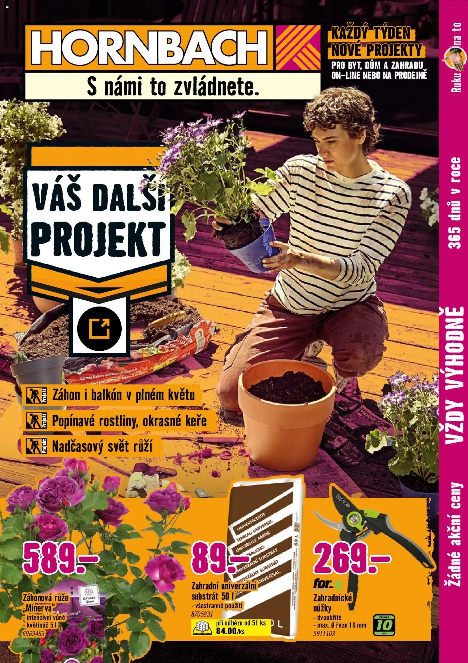 HORNBACH leták - Letničky od 15.07.2026 | Strana: 1 | Produkty: Nůžky, Substrát, Květináč