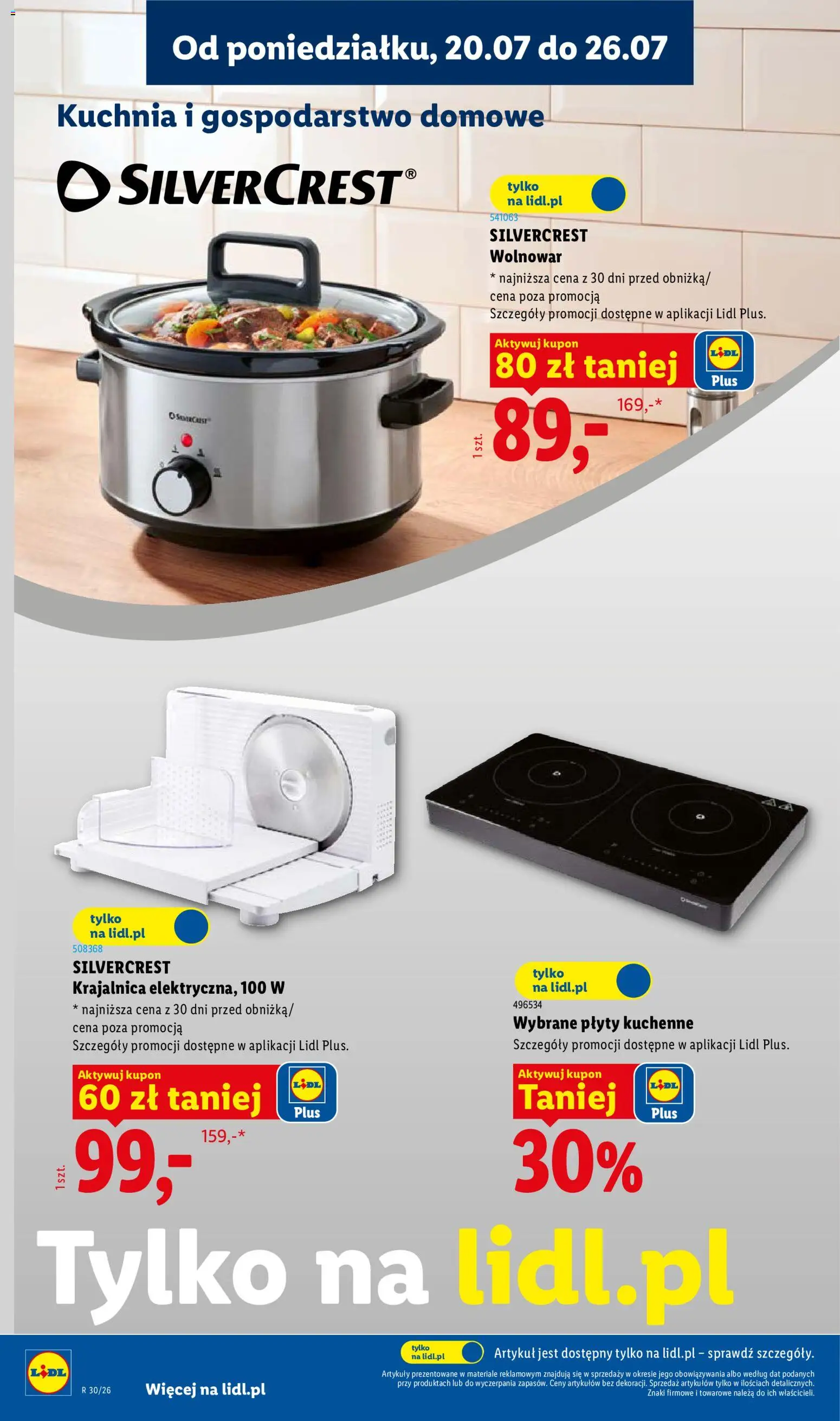 Lidl Katalog od 20.07.2026 | Strona: 26 | Produkty: Krajalnica, Plyty, Wolnowar