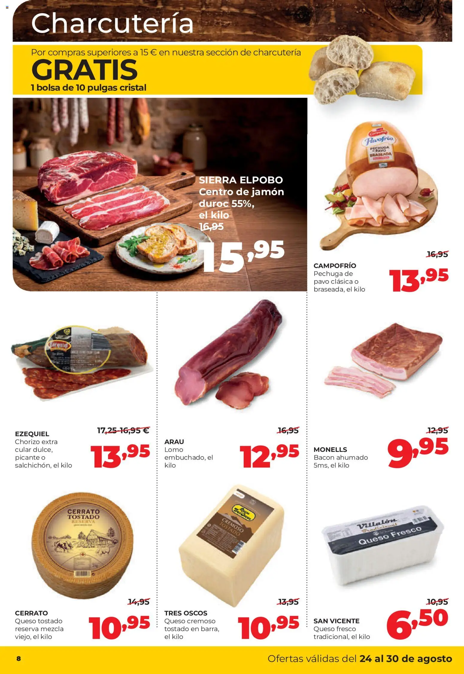 Alimerka folleto │ válido desde el 24/08/2026 | Página: 8 | Productos: Lomo, Bolsa, Bacon, Pavo
