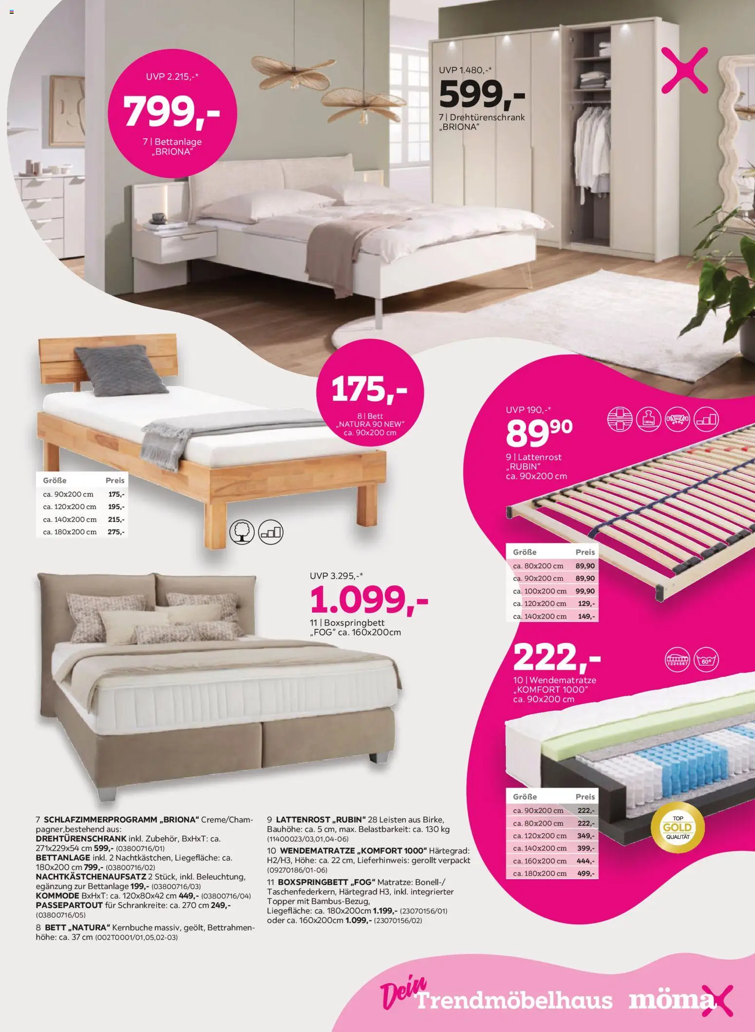 Mömax Prospekt aktuell gültig ab 01.09.2026 | Seite: 3 | Produkte: Bett, Matratze, Kommode, Lattenrost