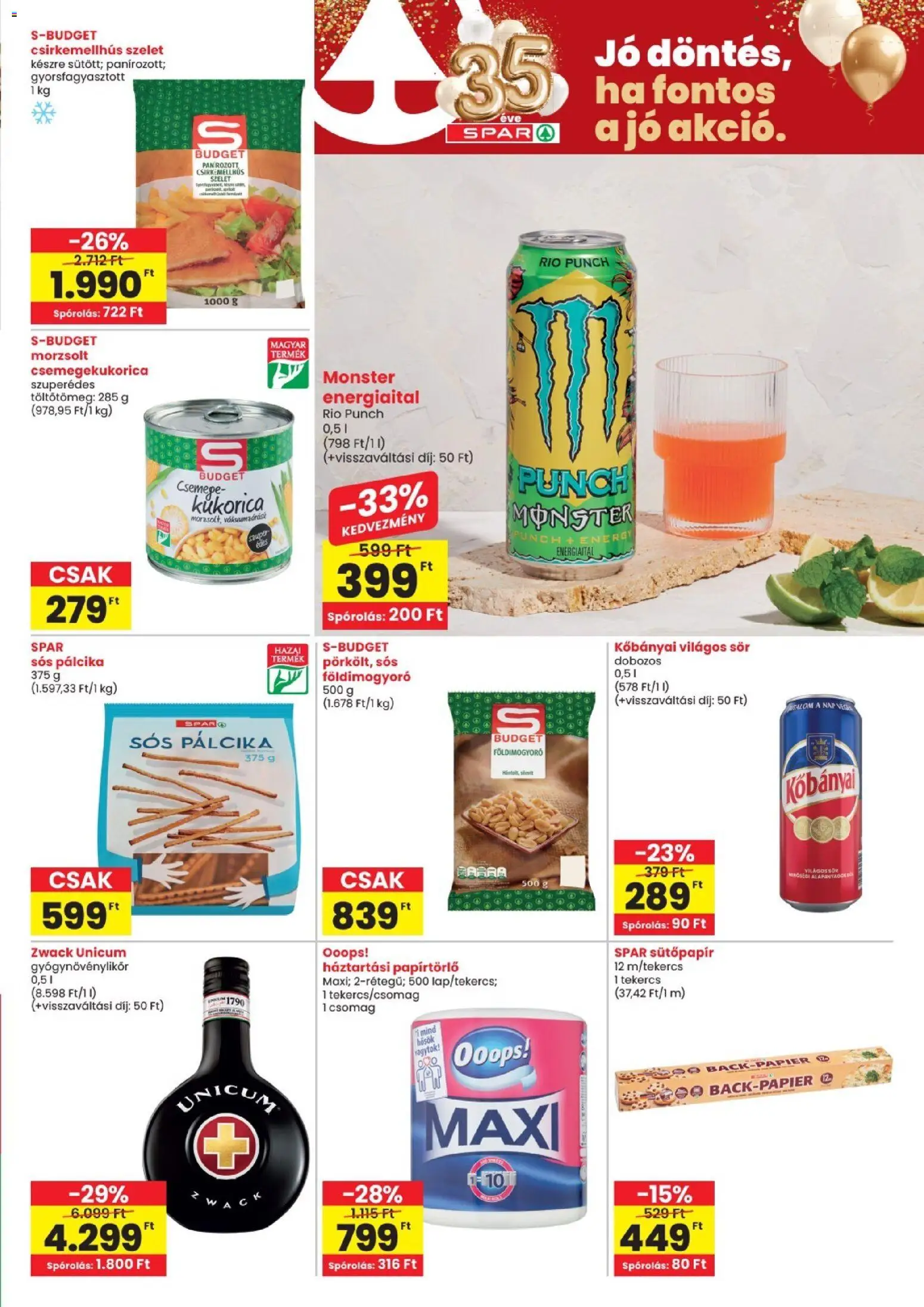 Spar akciós ujság - amely érvényes a következő dátumtól: 2026.08.06. | Oldal: 3 | Termékek: Csemege kukorica, Sós pálcika, Sör, Földimogyoró