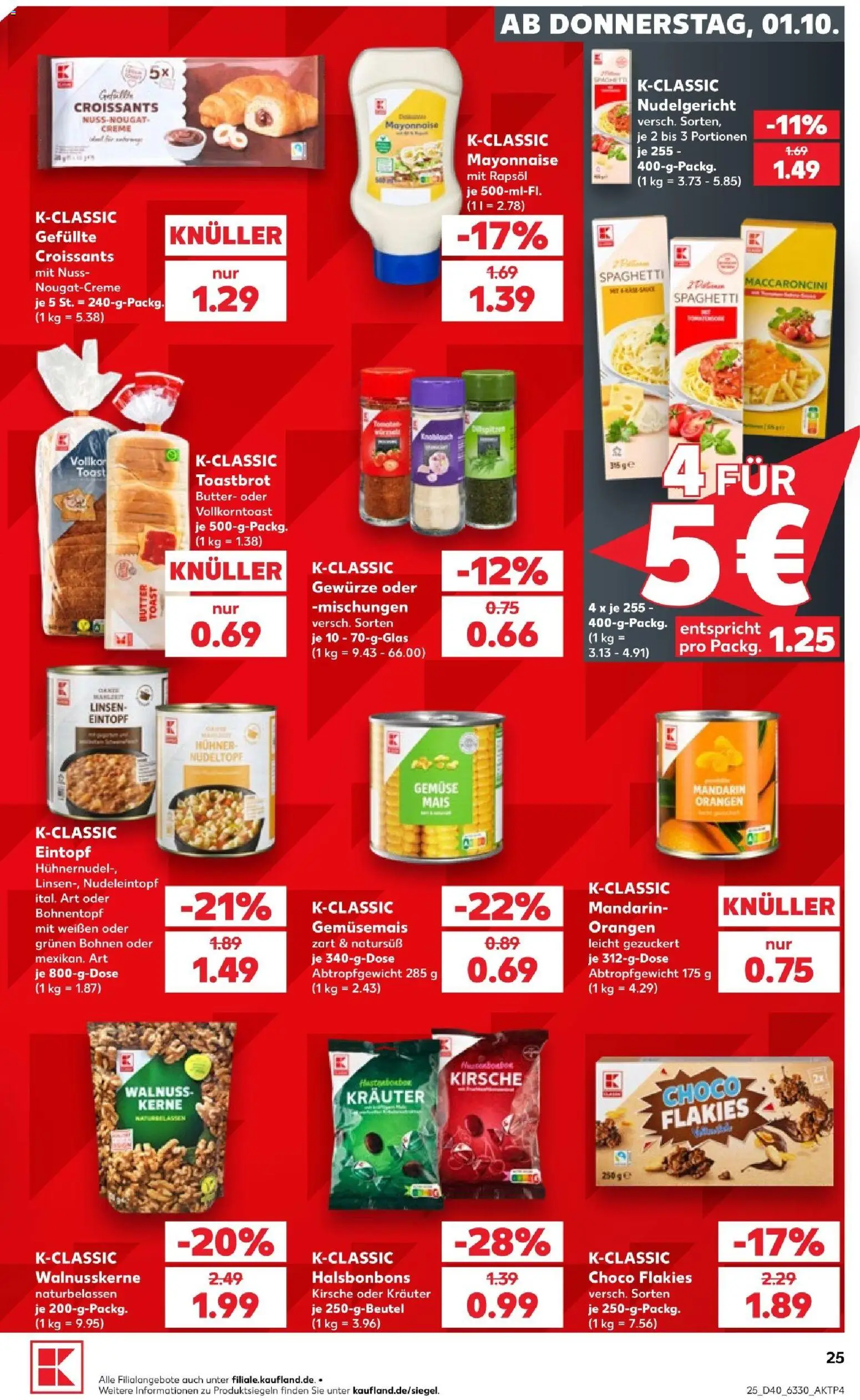 Kaufland Prospekt Kiel – gültig ab 01.10.2026 | Seite: 29 | Produkte: Toastbrot, Orangen, Creme, Mayonnaise
