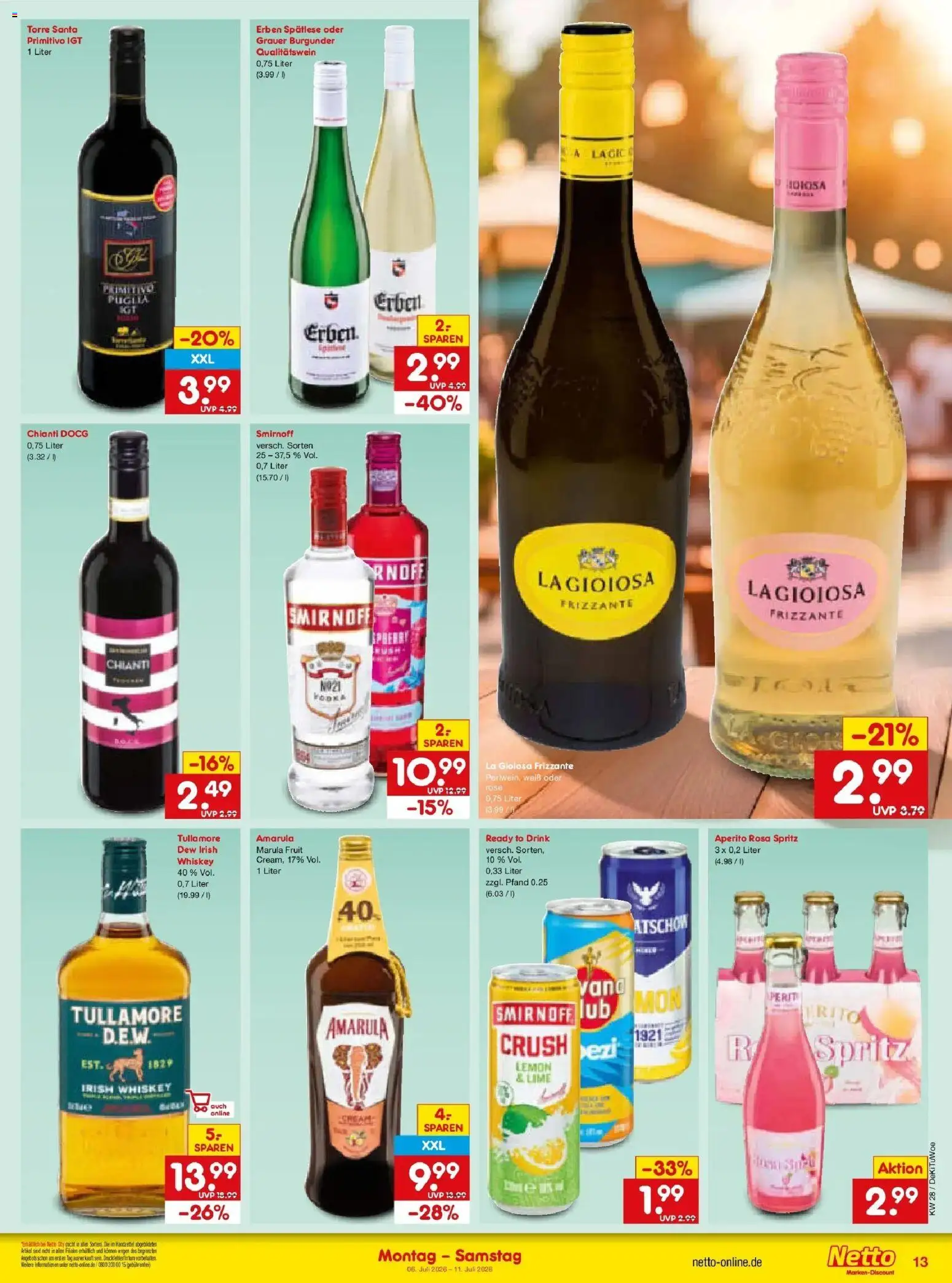 Netto Marken-Discount - Netto: Wochenangebote – gültig ab 05.07.2026 | Seite: 19 | Produkte: Smirnoff, Whiskey