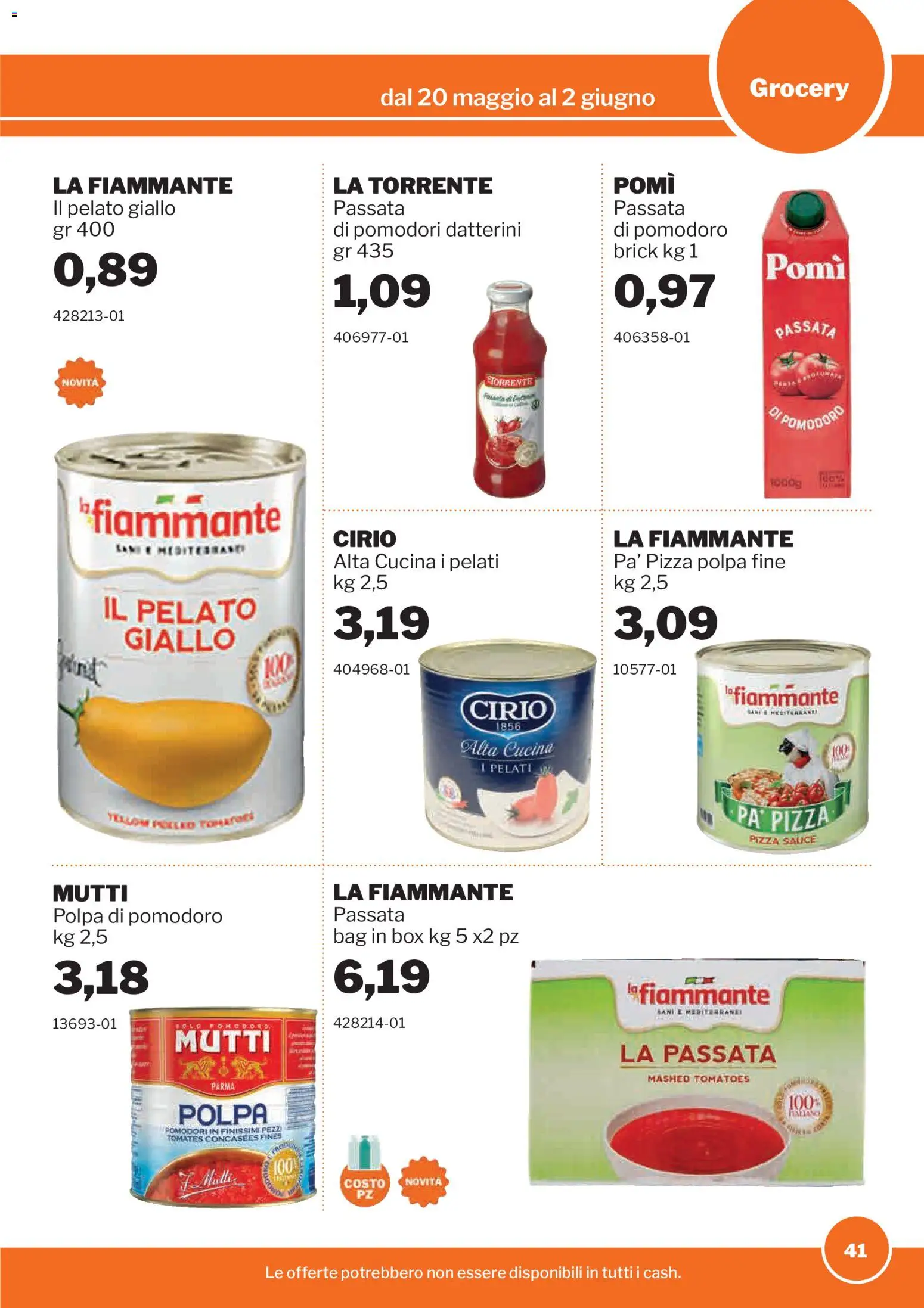 Volantino Sogegross del 20.05.2026 | Pagina: 41 | Prodotti: Pizza, Pomodoro, Pomodori, Mutti