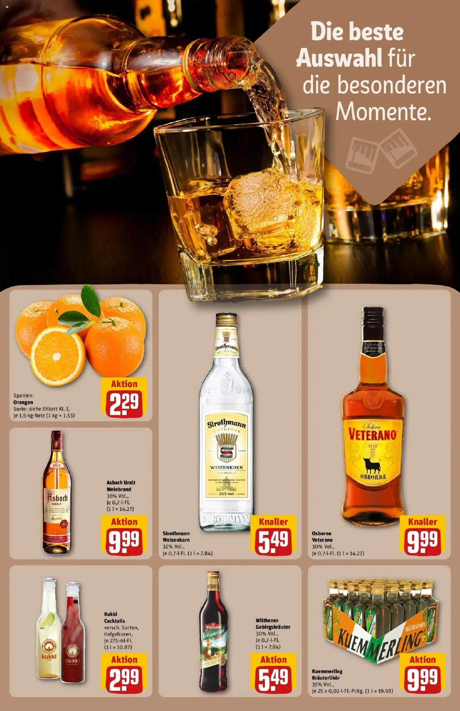 Rewe Prospekt Bad Laer – gültig ab 17.05.2026 | Seite: 20 | Produkte: Wilthener gebirgskrauter, Orangen, Kuemmerling, Asbach
