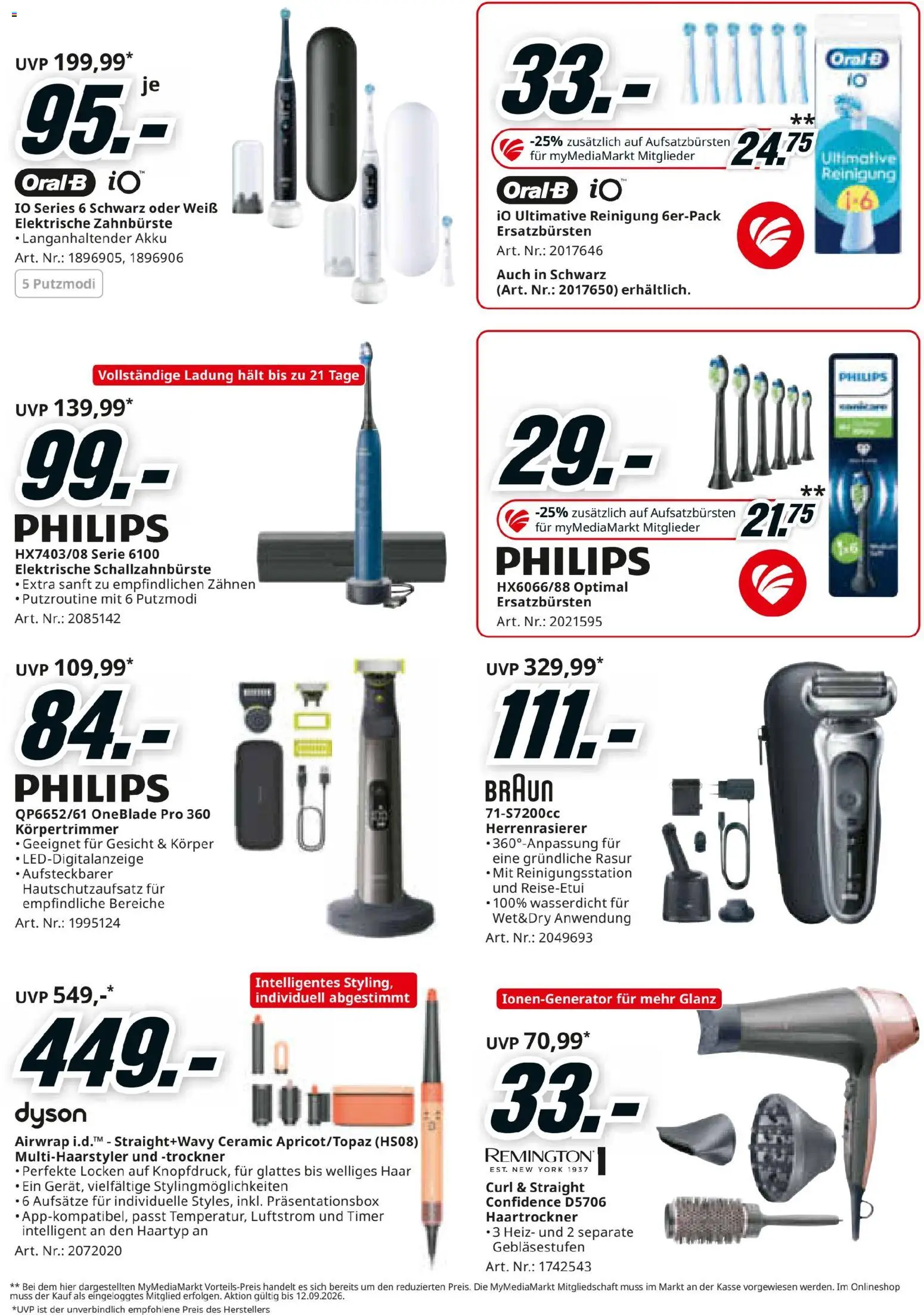 Media Markt Superstart gültig ab 25.08.2026 | Seite: 17 | Produkte: Trockner, Haartrockner, Elektrische zahnbürste, Zahnbürste
