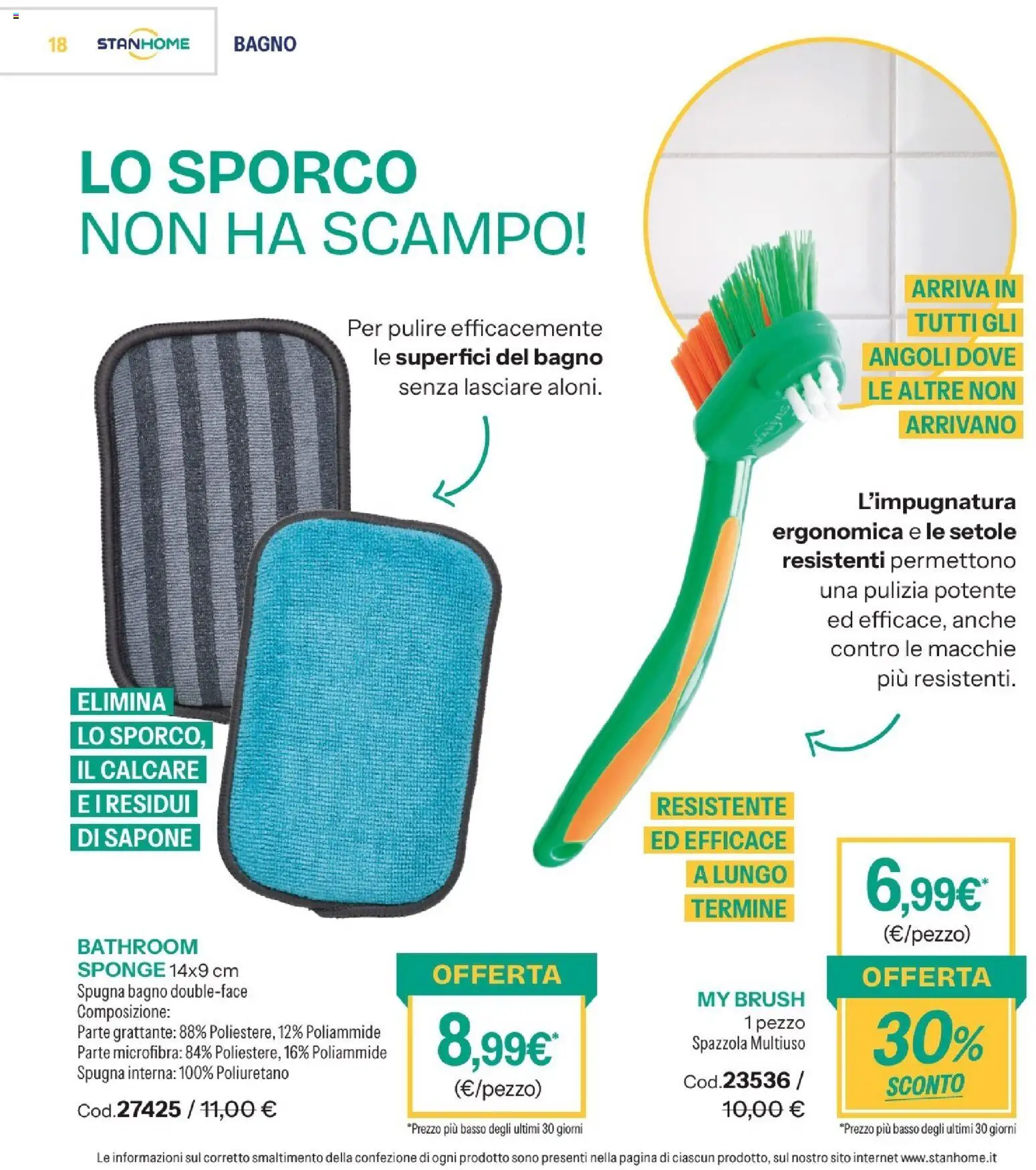 Volantino Stanhome del 08/09/2026 | Pagina: 19 | Prodotti: Spazzola, Spugna, Sapone, Bagno
