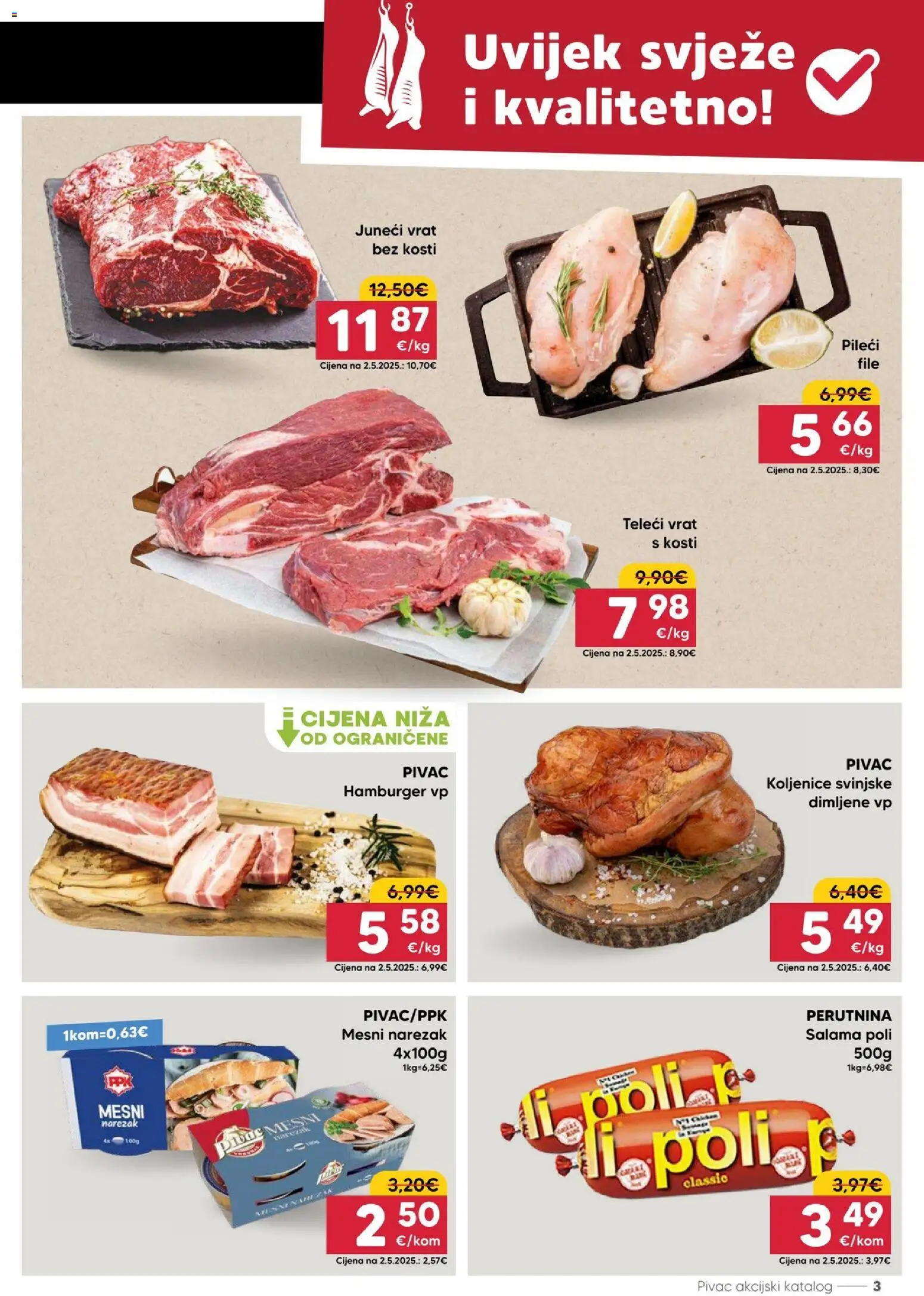 Pivac katalog | vrijedi od 11.05.2026 | Stranica: 3 | Proizvodi: Salama, Narezak, Hamburger