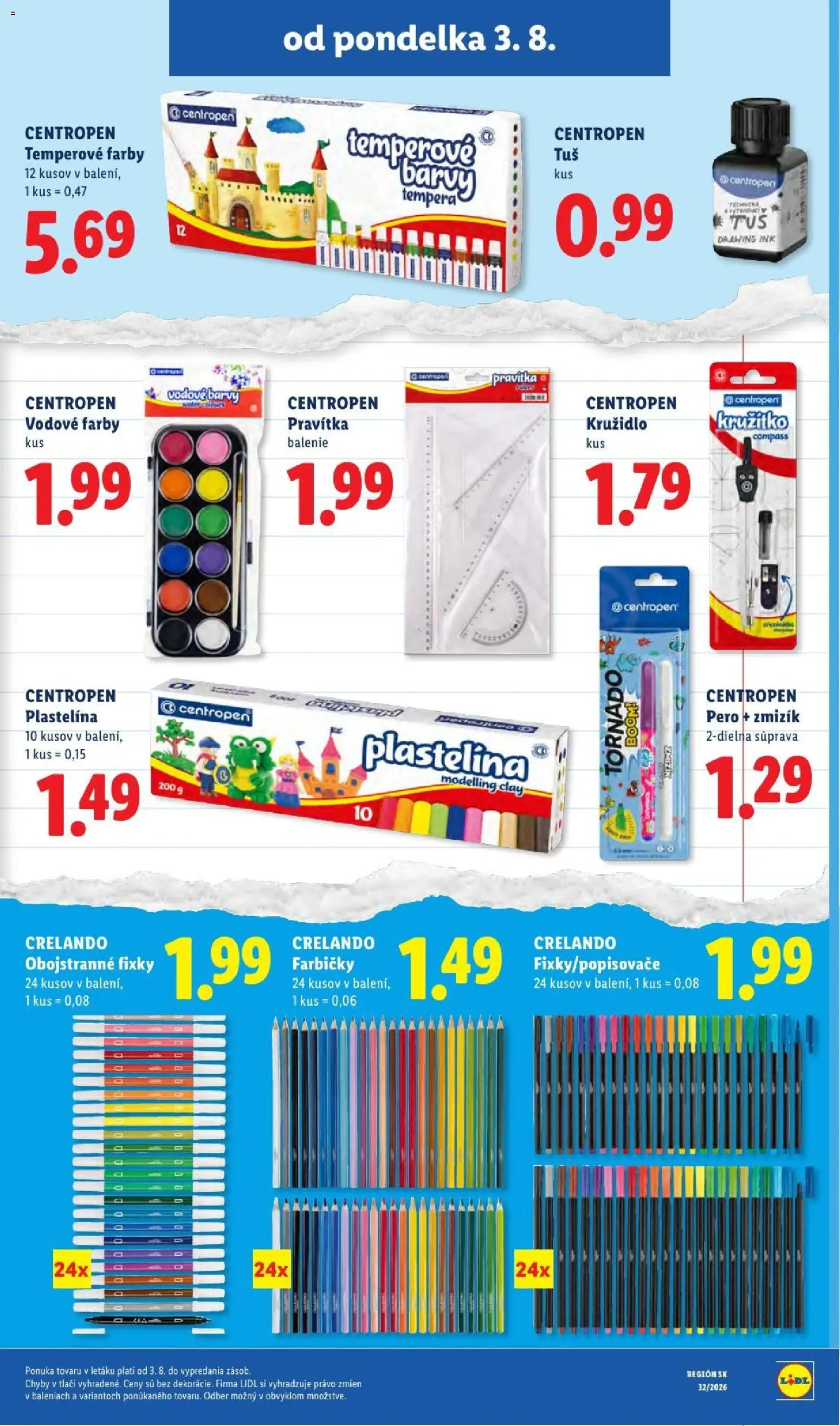 Nové Lidl akcie – leták je platný od 03.08.2026 | Strana: 49 | Produkty: Pero, Fixky