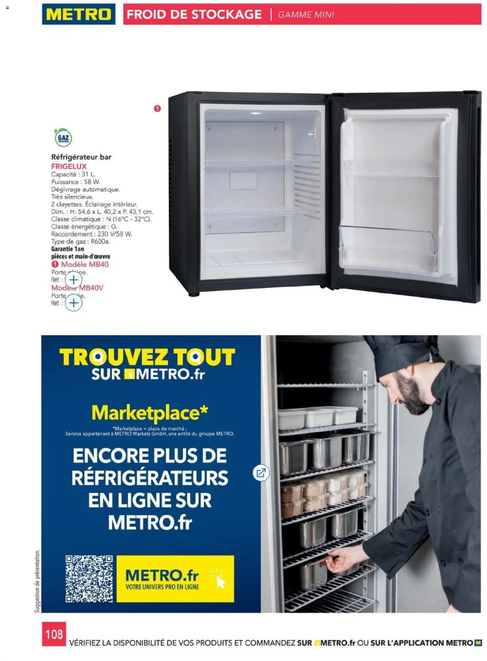 {H1} | Page: 108 | Produits: Réfrigérateur, Porte