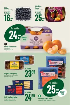Min Købmand - Tilbudsavis uge 43 gyldig fra 16/10/2026 | Side: 4 | Produkter: Blåbær, Mango, Pølser, Leverpostej