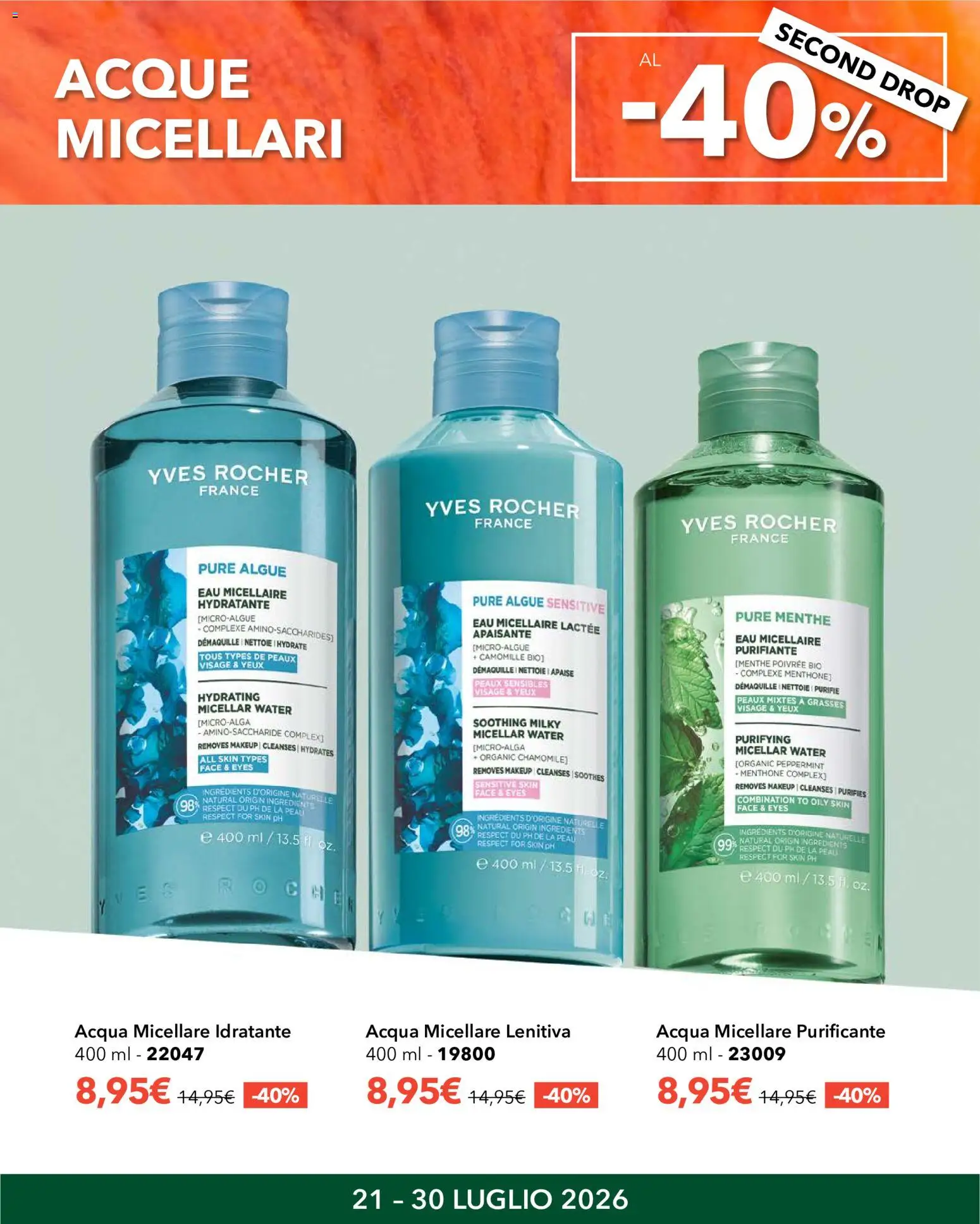 Volantino Yves Rocher del 21/07/2026 | Pagina: 7 | Prodotti: Acqua micellare, Acqua