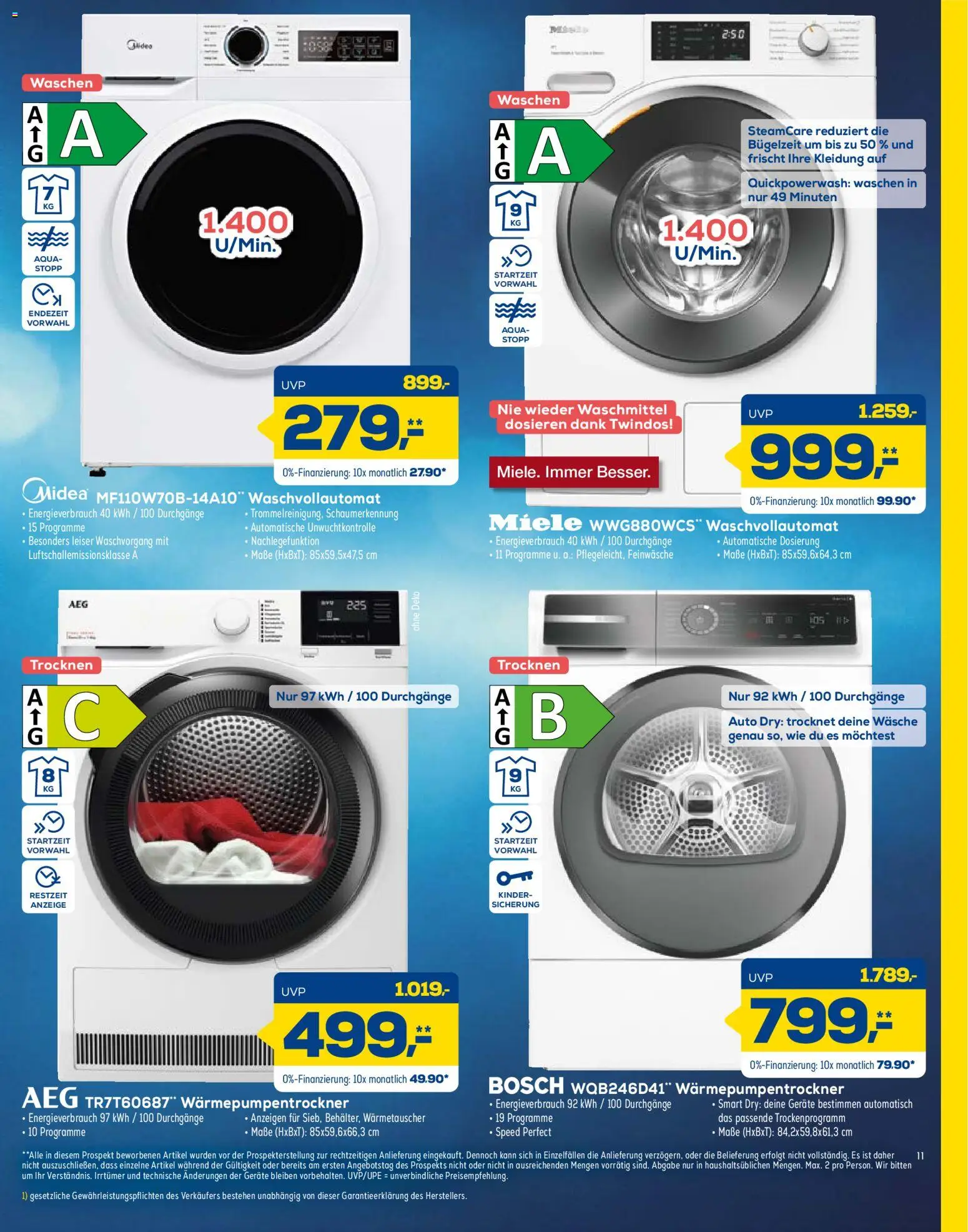 Euronics Prospekt Genau Richtig – gültig ab 15.08.2026 | Seite: 11 | Produkte: Miele, Bosch, Waschmittel