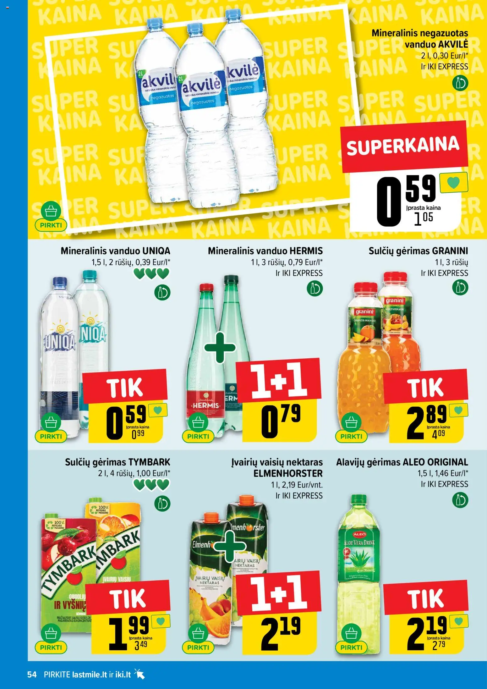 IKI akcijos nuo 2026.10.05 | Puslapis: 54 | Prekių: Vanduo, Mineralinis vanduo