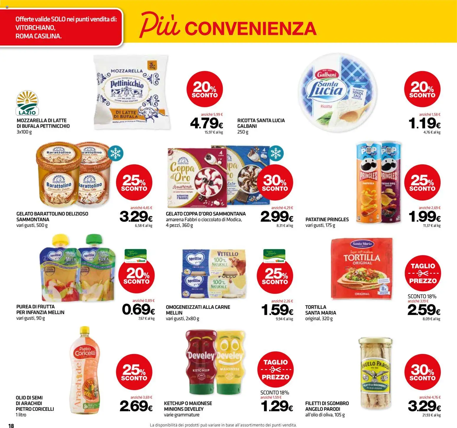 Volantino Superconti del 27/08/2026 | Pagina: 18 | Prodotti: Olio di semi, Mozzarella, Pera, Sgombro