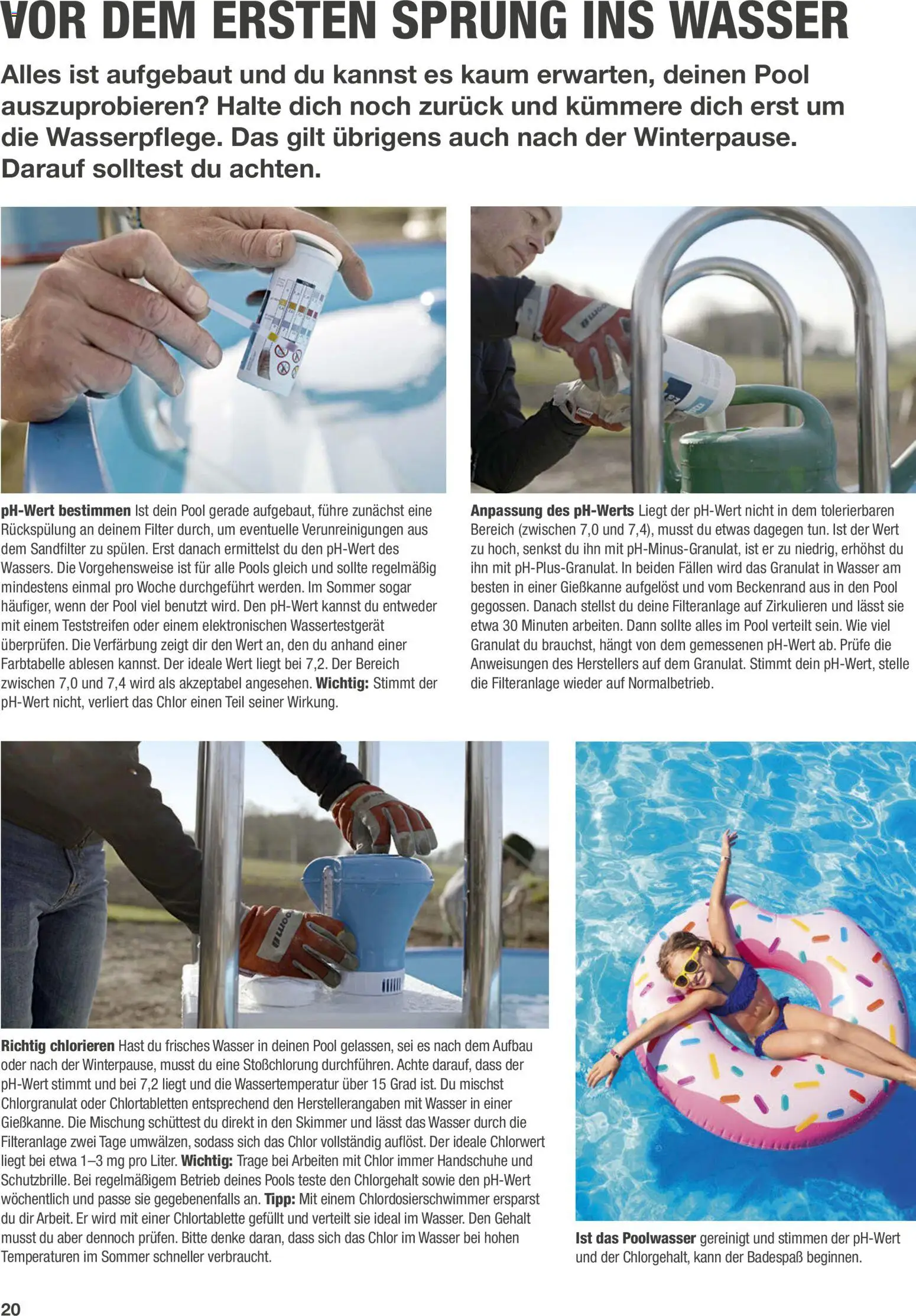 Toom Baumarkt Pool selber bauen – gültig ab 01.01.2026 | Seite: 20 | Produkte: Wasser, Handschuhe