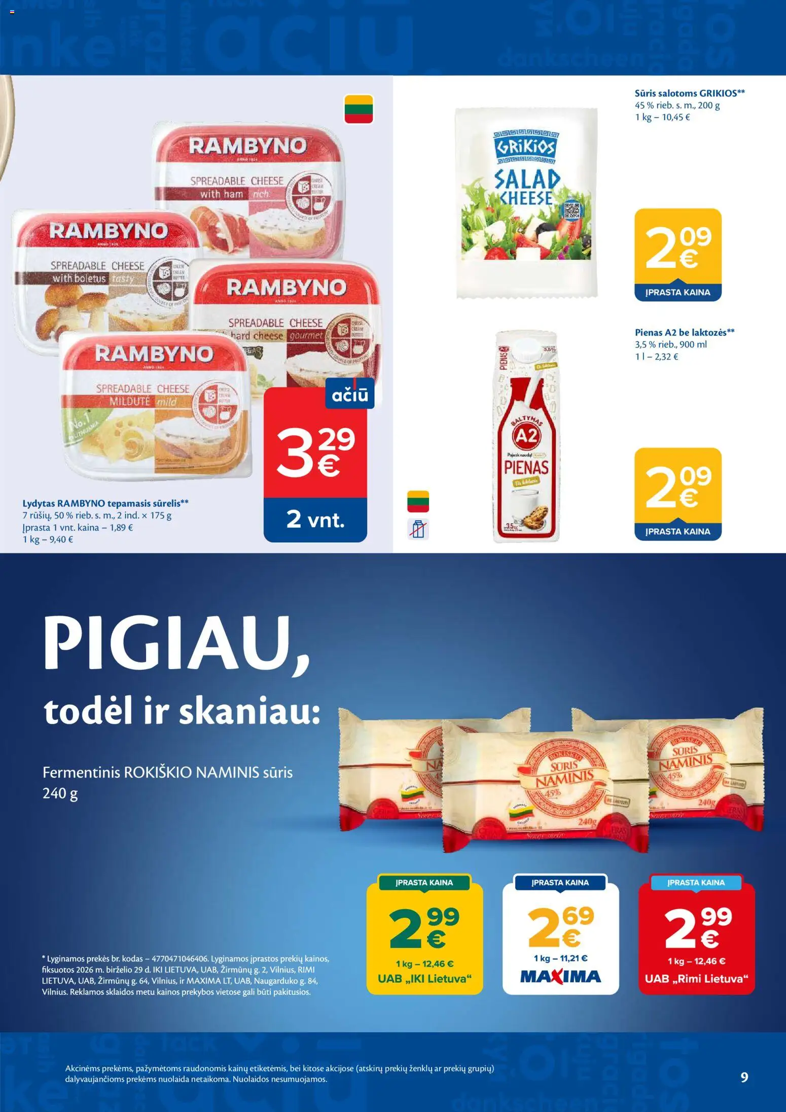 MAXIMA akcijos nuo 2026.07.07 | Puslapis: 9 | Prekių: Sūrelis, Pienas, Sūris