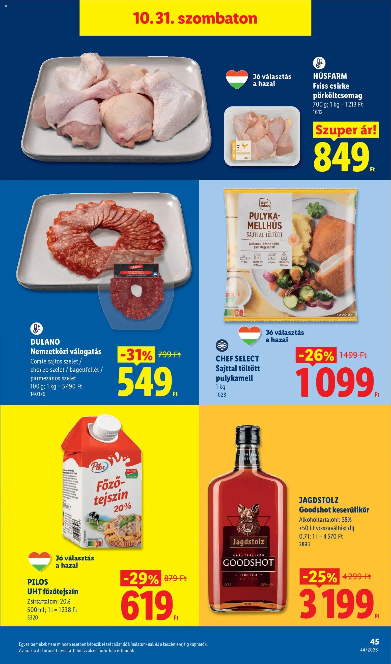 Lidl akciós ujság - amely érvényes a következő dátumtól: 2026.10.29. | Oldal: 45