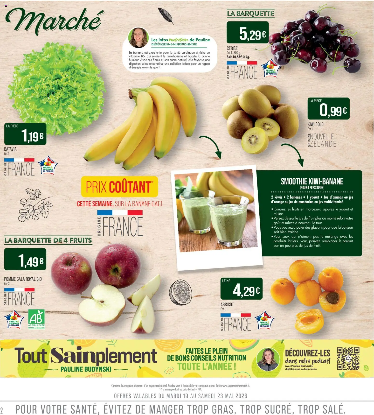 {H1} | Page: 2 | Produits: Sucre, Yaourt, Jus, Kiwi