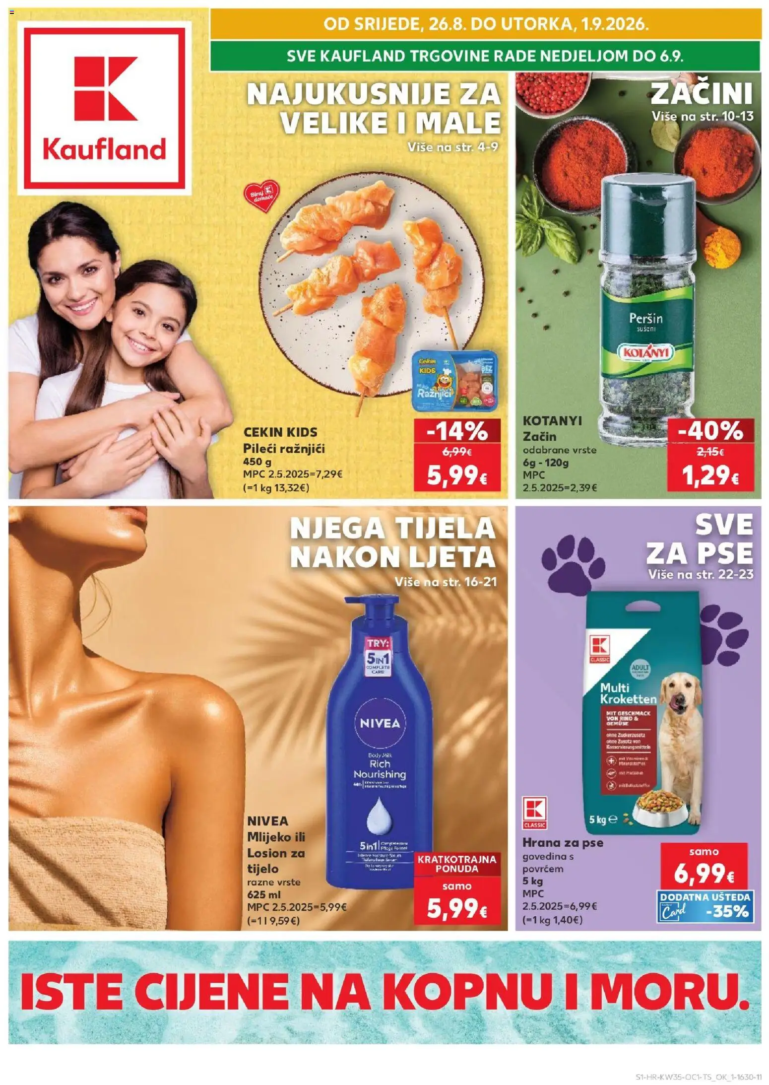 Kaufland HR akciós ujság - amely érvényes a következő dátumtól: 2026.08.26. | Oldal: 1 | Termékek: Body, Nivea
