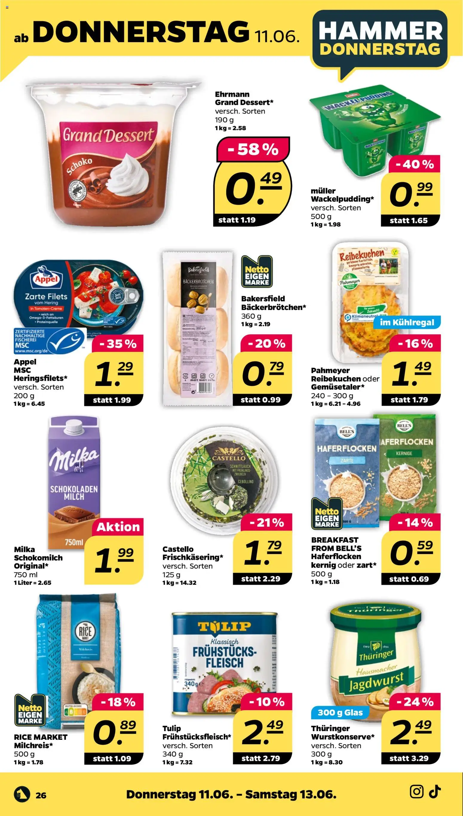 Netto Prospekt – gültig ab 08.06.2026 | Seite: 30 | Produkte: Milch, Milka, Pudding, Zwiebeln