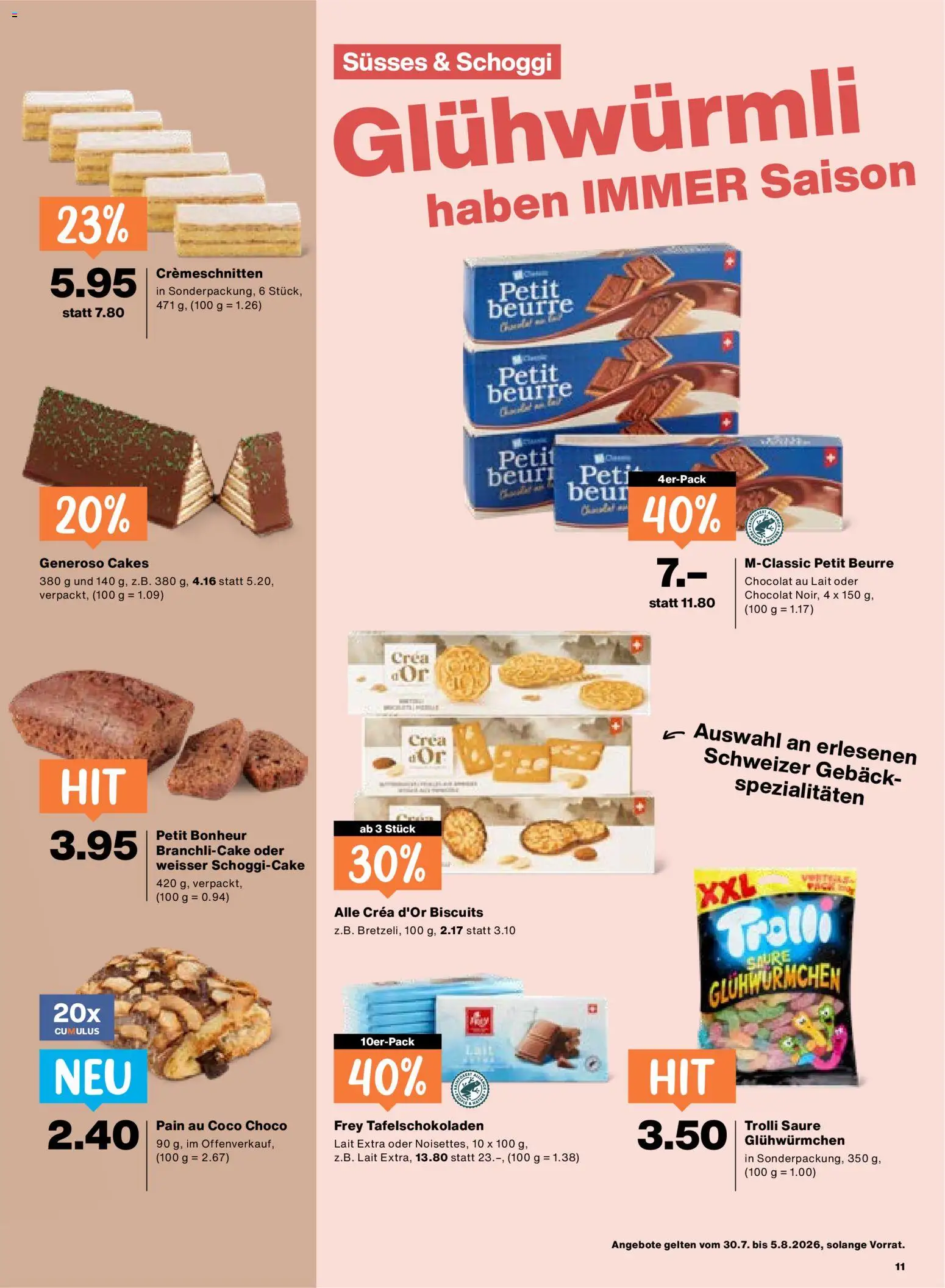 Migros aktionen – gültig ab 30.07.2026 | Seite: 11 | Produkte: Spezialitäten