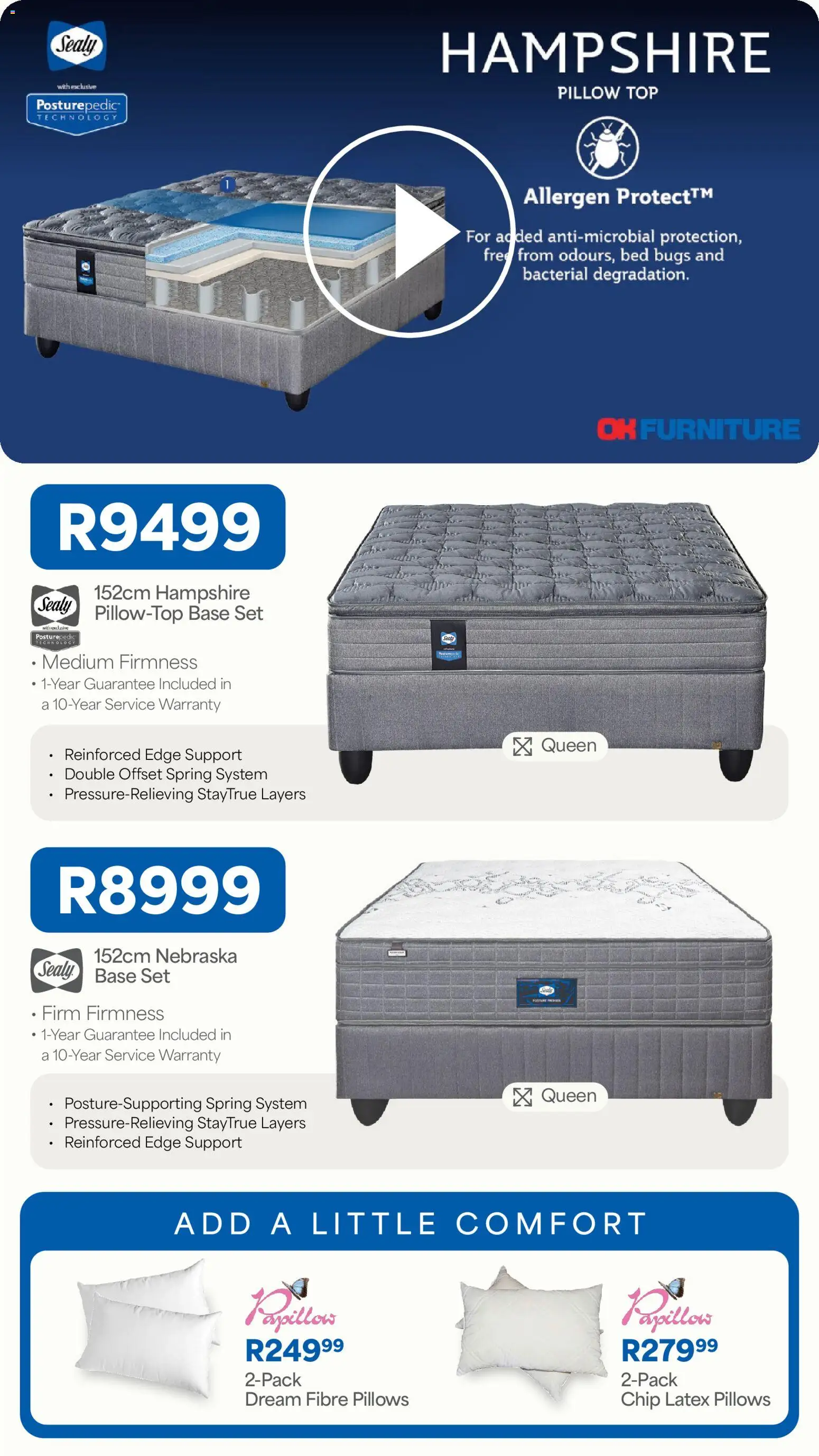 New OK Furniture catalogue – valid from 16/10/2026 | Page: 8 | Products: Bed, Pillow